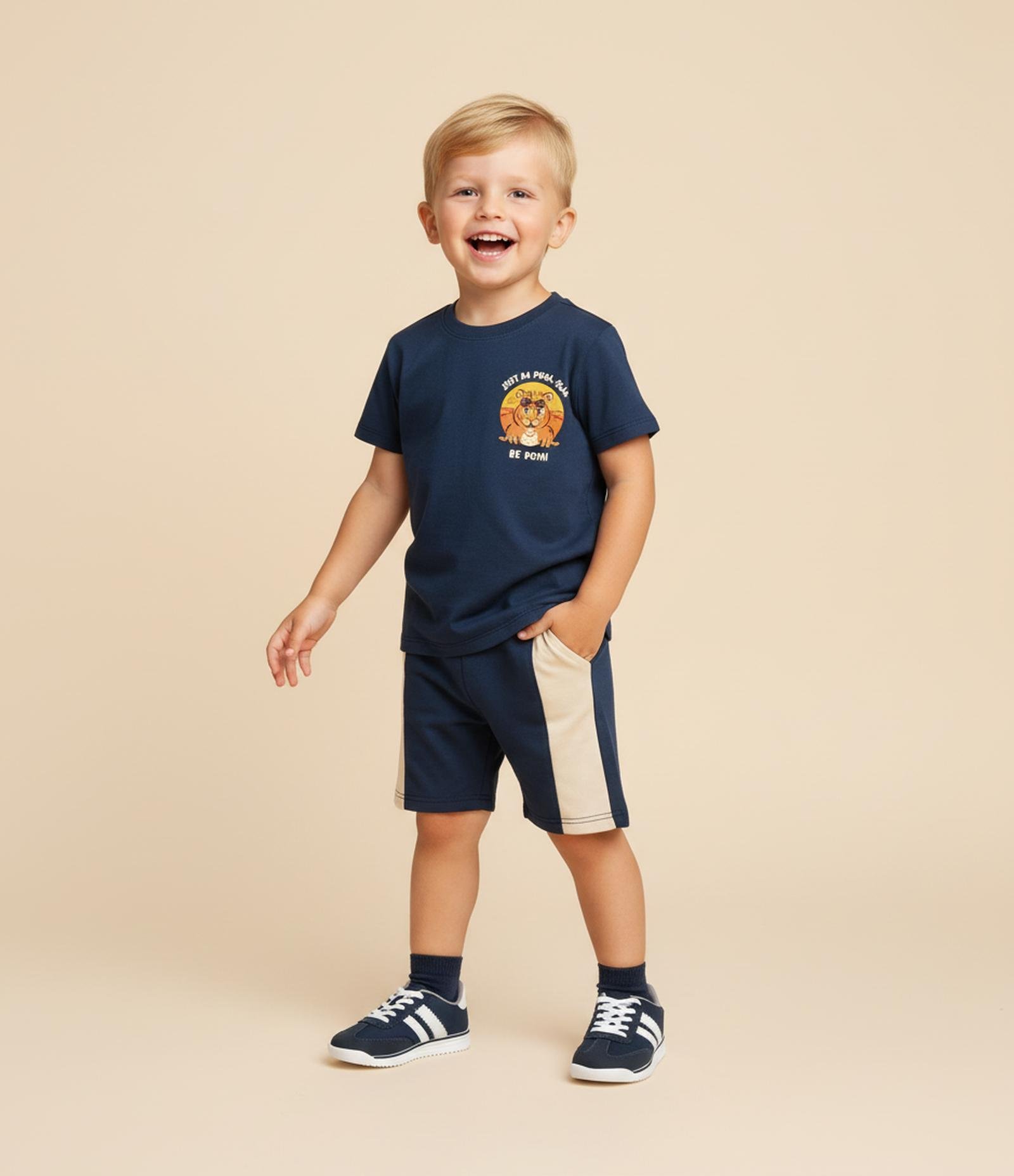 Conjunto Infantil em Moletom com Estampa Capivara - 1 a 6 Anos Azul 1