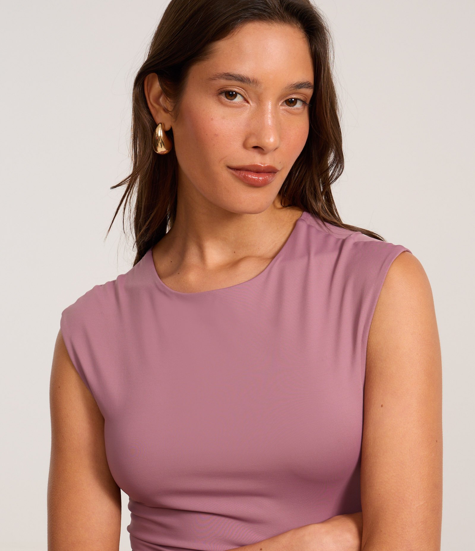 Body em Poliamida com Cava Deslocada Wistful Mauve 1