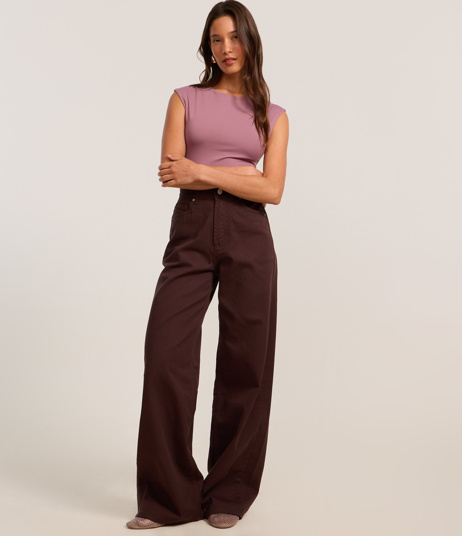 Body em Poliamida com Cava Deslocada Wistful Mauve 2