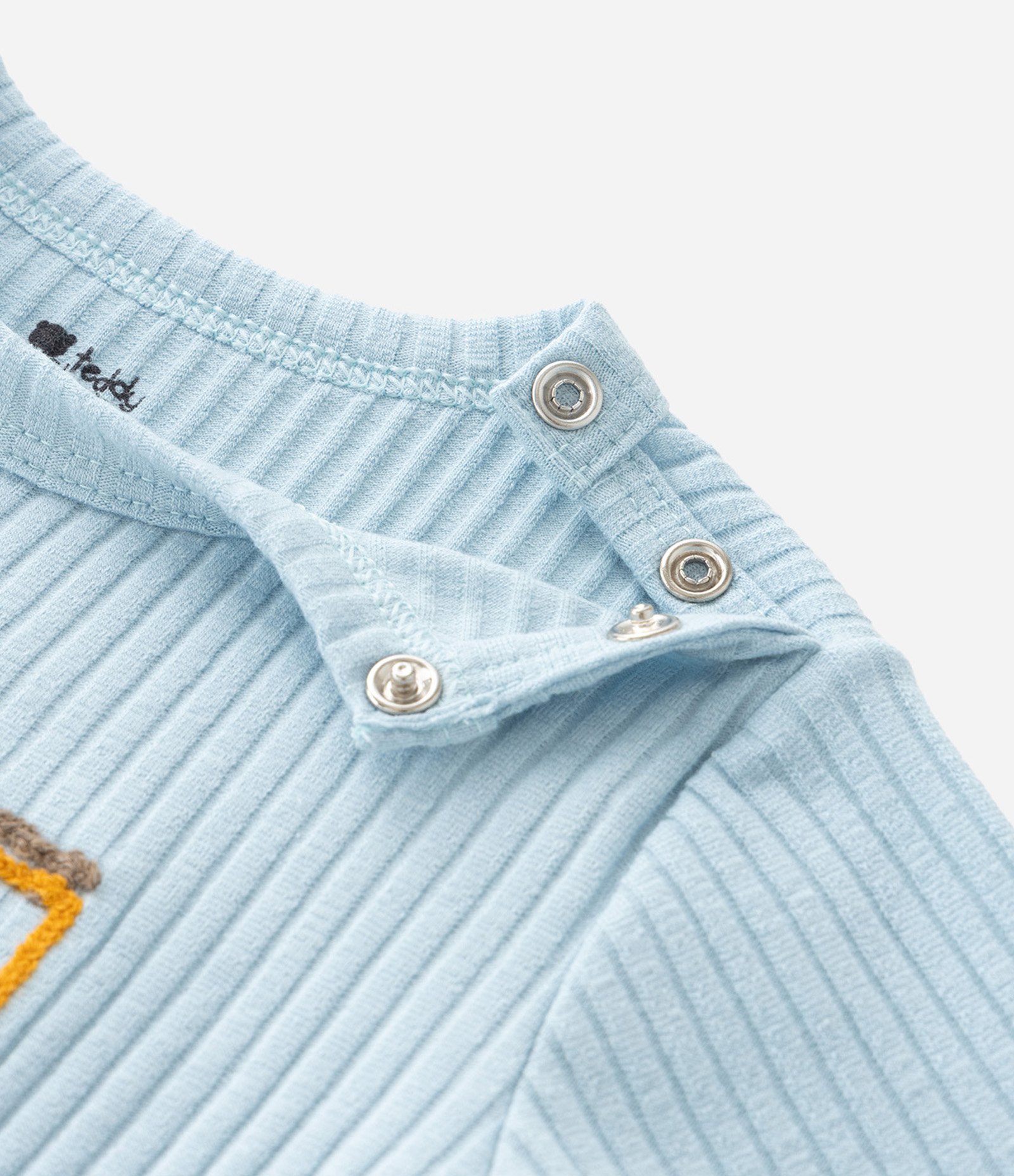 Macacão Infantil Canelado com Bordado Caminhão - Tam 0 a 18 Meses Azul 5