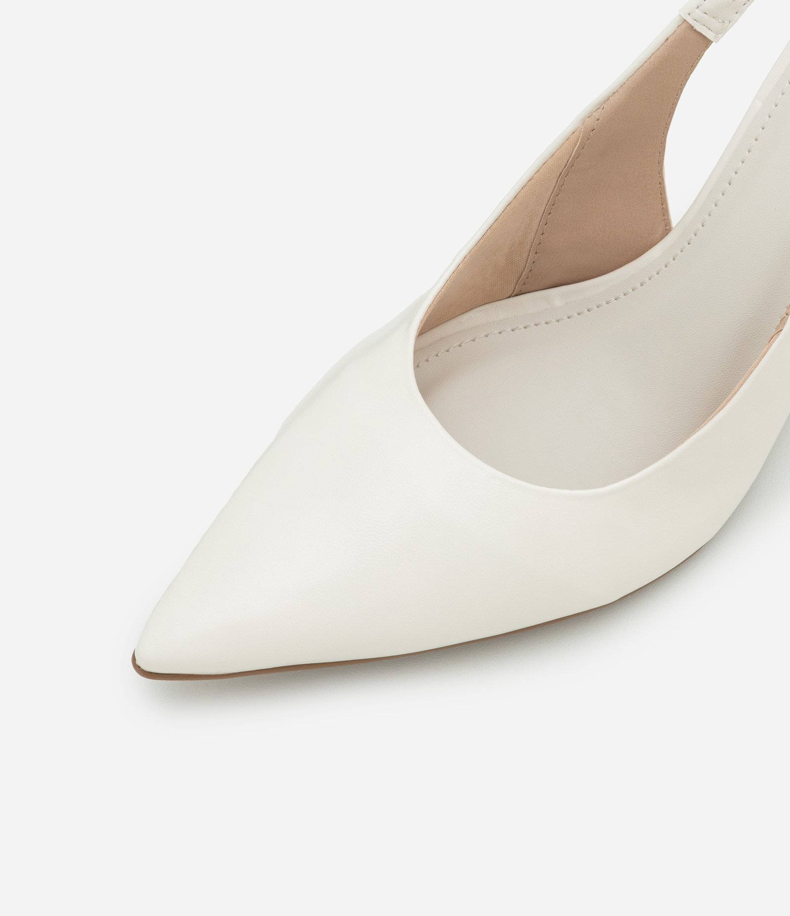 Sapato Scarpin Anabela com Tira Elástica Off White 4