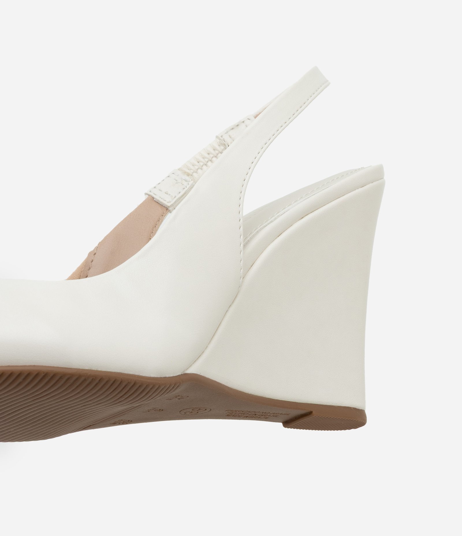 Sapato Scarpin Anabela com Tira Elástica Off White 5