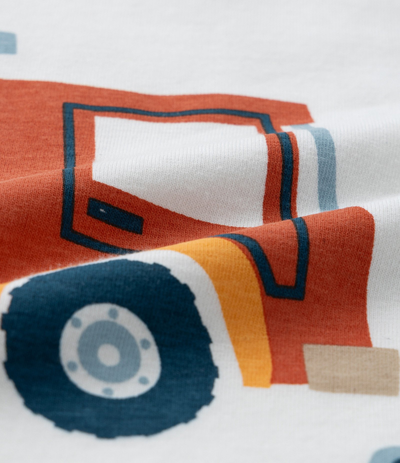 Camiseta Infantil com Estampa Tratores - Tam 1 a 6 Anos Branco 4