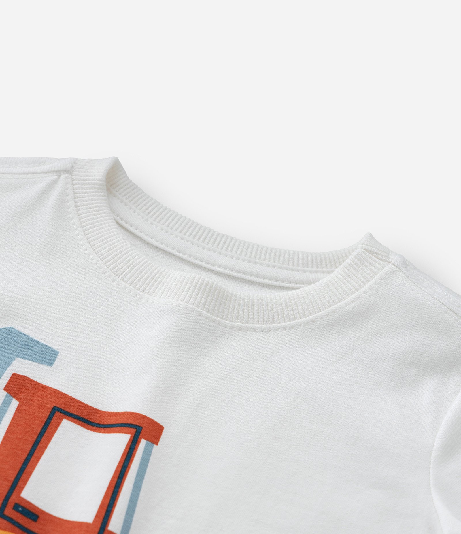 Camiseta Infantil com Estampa Tratores - Tam 1 a 6 Anos Branco 5
