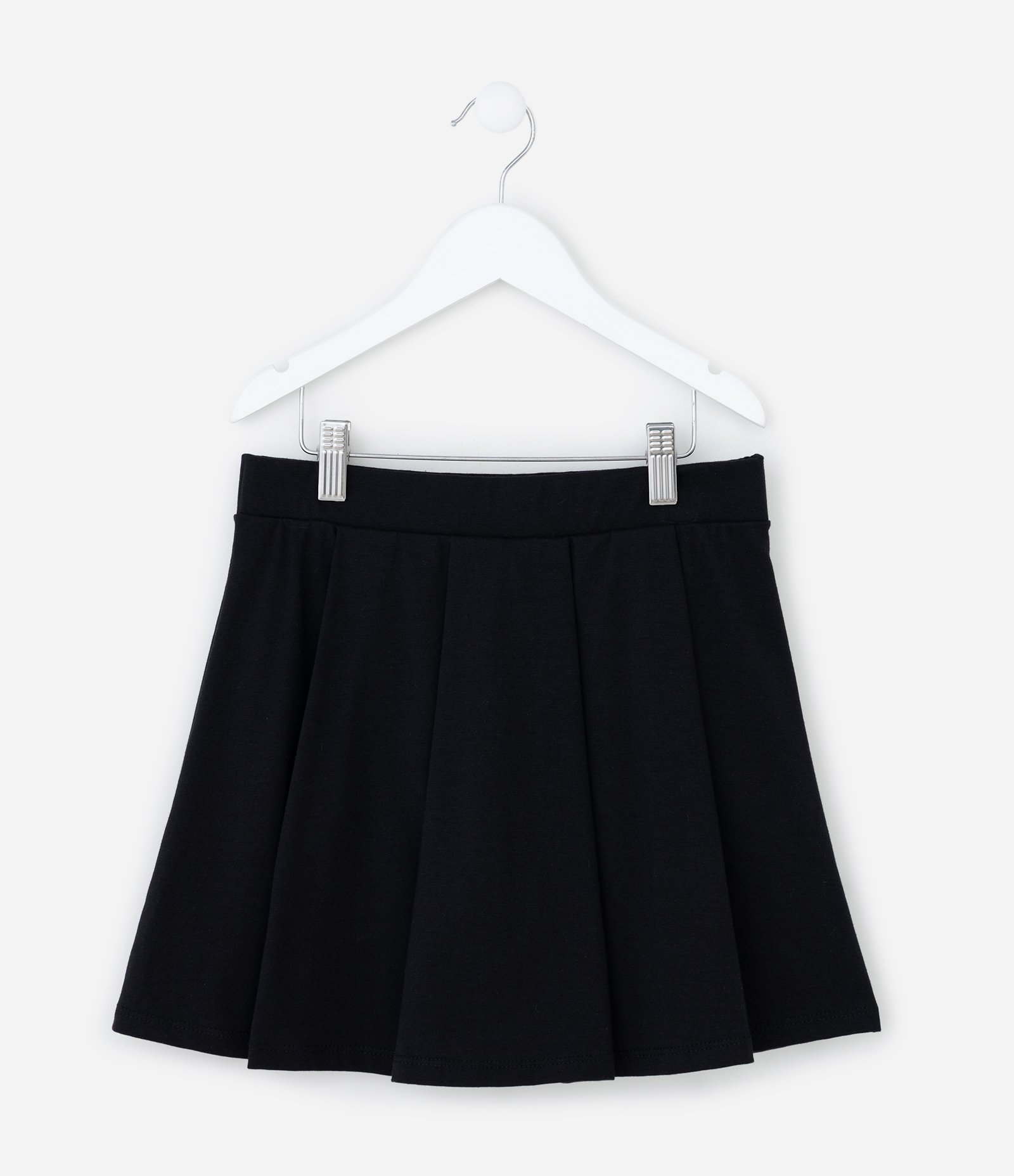 Short Saia Infantil com Pregas - Tam 5 a 14 Anos Preto 1