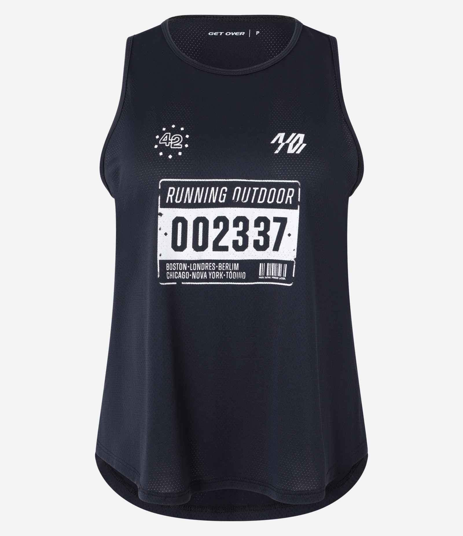 Regata Nadador Esportiva com Estampa de Corrida Preto 6