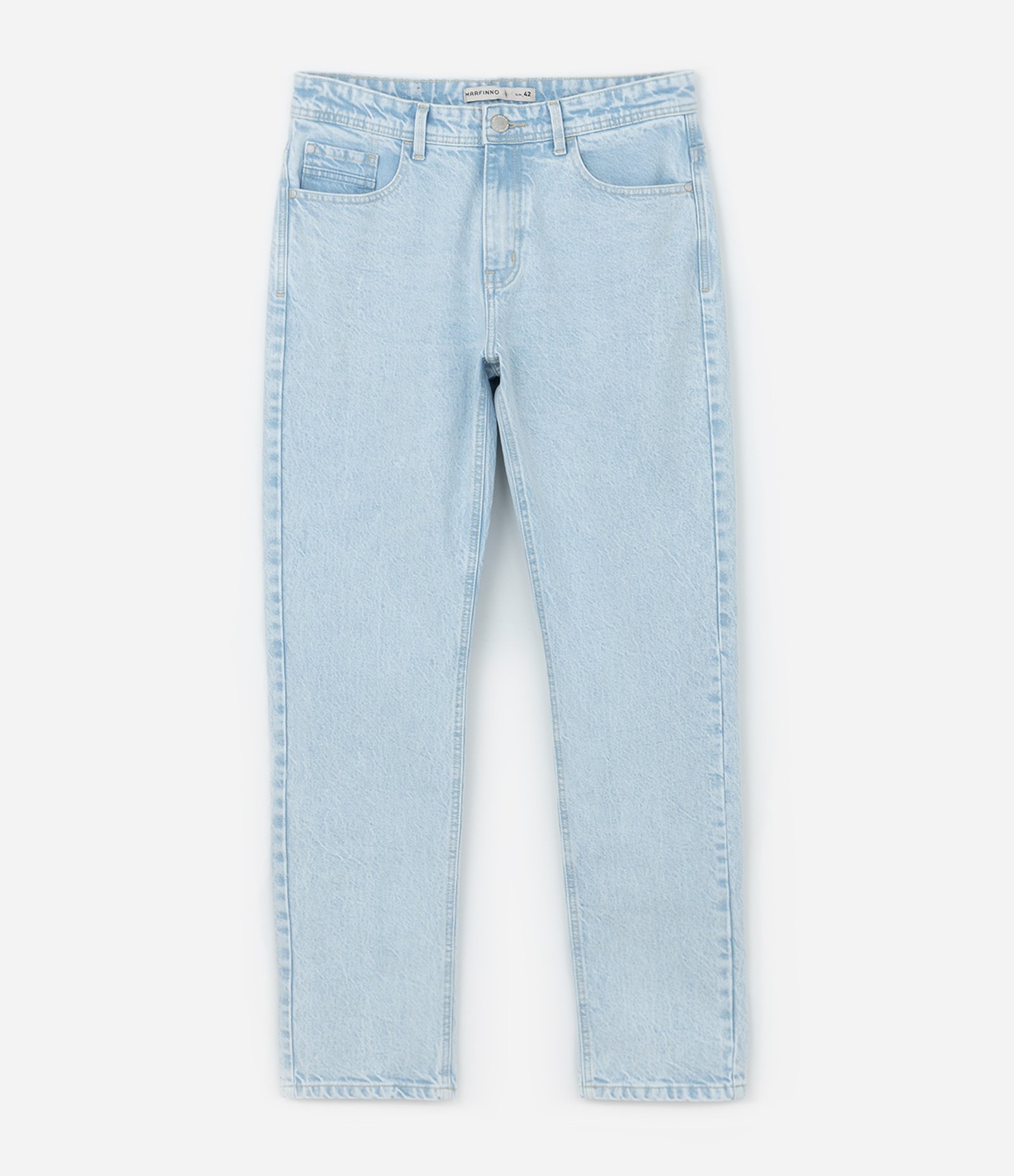 Calça Slim em Jeans com Elastano e Lavagem Azul 7