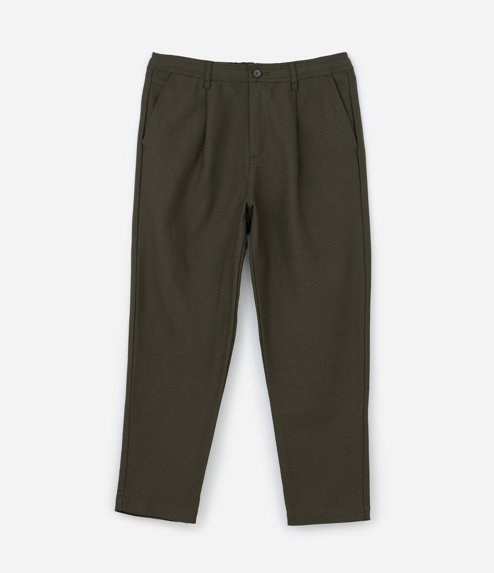 Calça Relaxed em Alfaiataria com Textura e Bolsos Verde 6