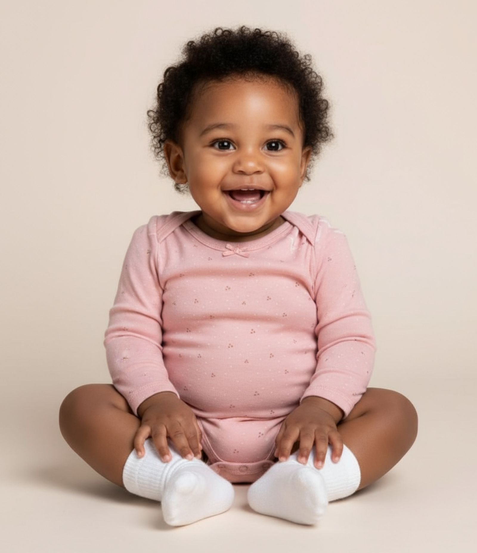 Body Infantil com Estampa em Poá - Tam 0 a 18 meses Rosa 1