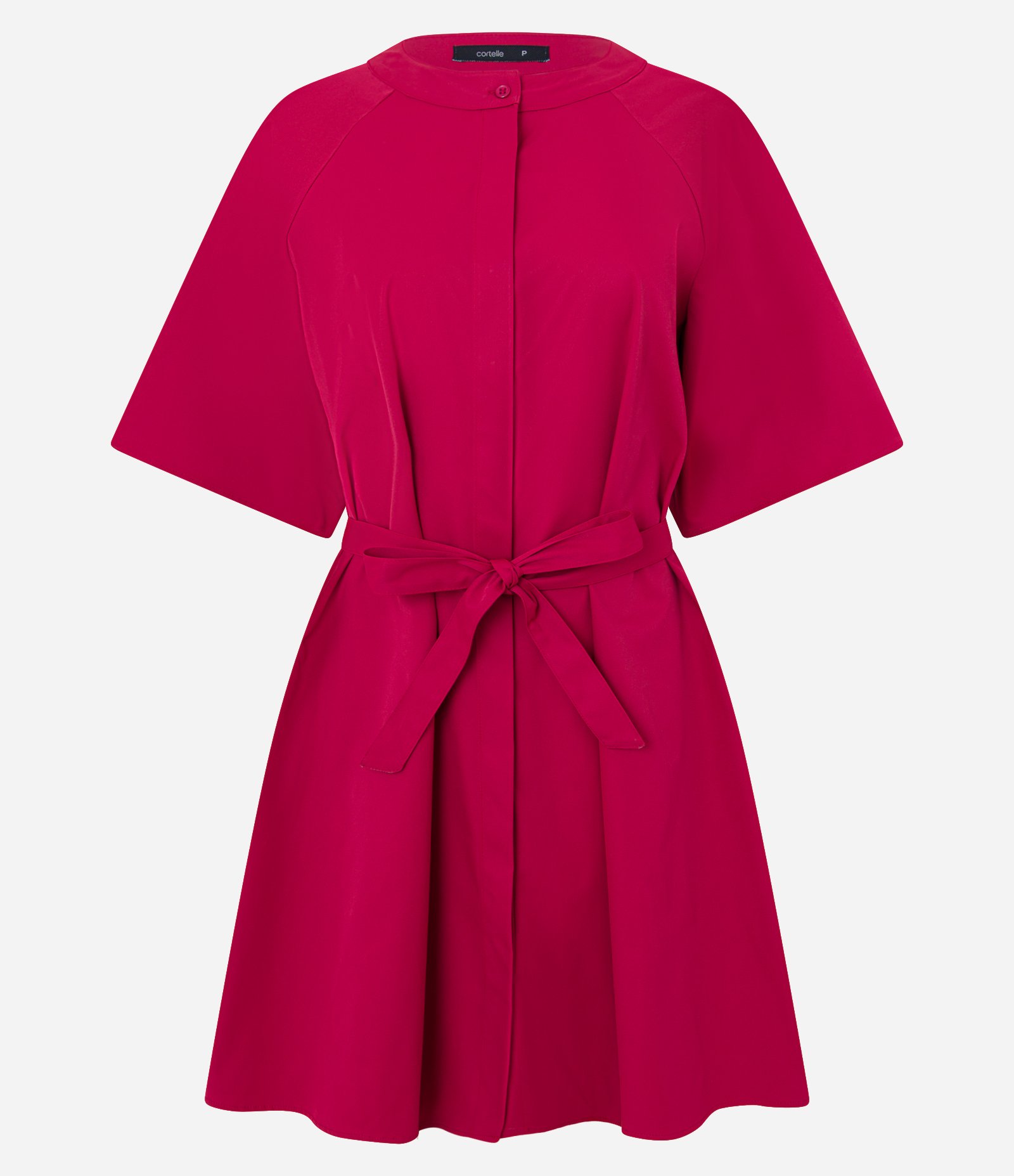 Vestido Evasê Curto com Manga Ampla e Amarração na Cintura Rosa 5