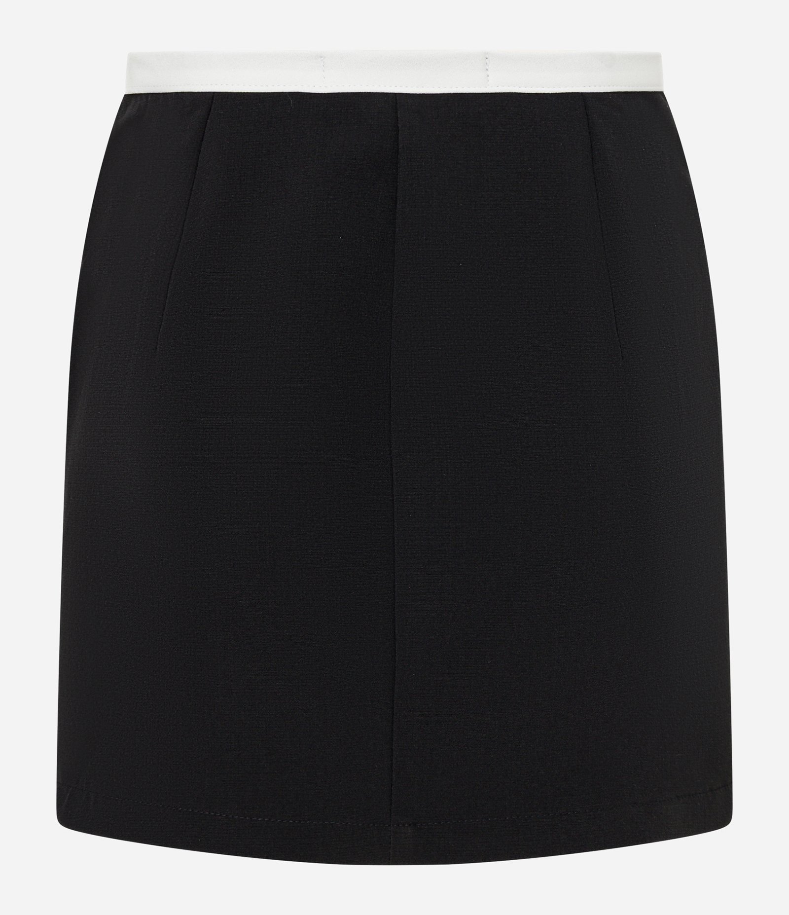 Saia Curta Alfaiatada com Tira Contrastante e Laço Preto 6