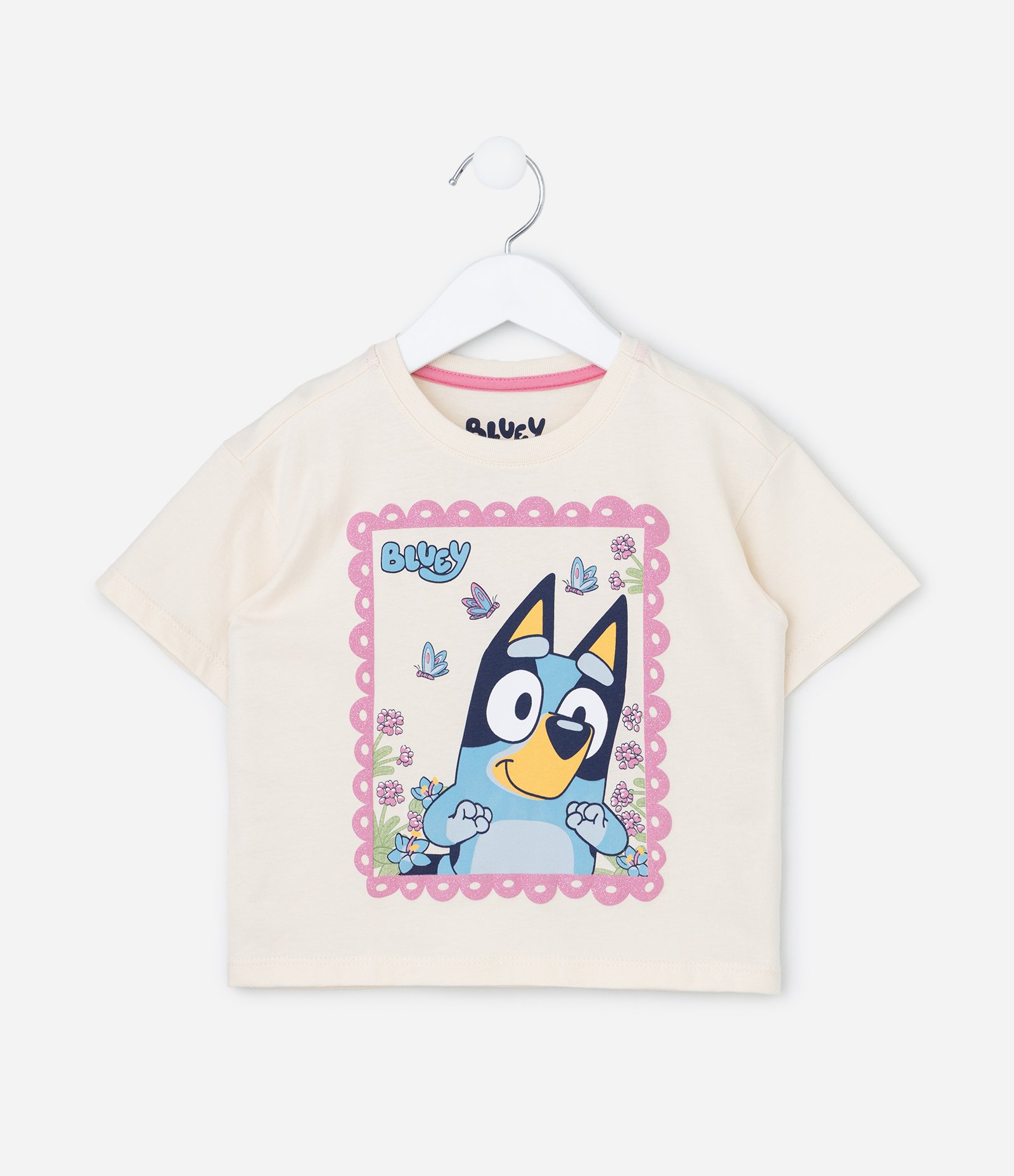 Conjunto Curto Infantil com Estampa Bluey - Tam 1 a 6 Anos Bege/Azul 3