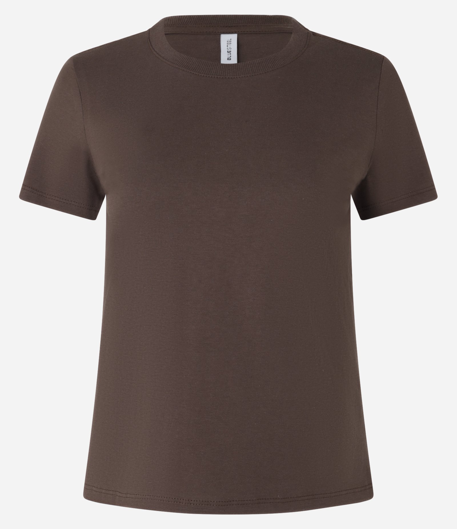 Camiseta Regular Básica em Algodão Marrom 4