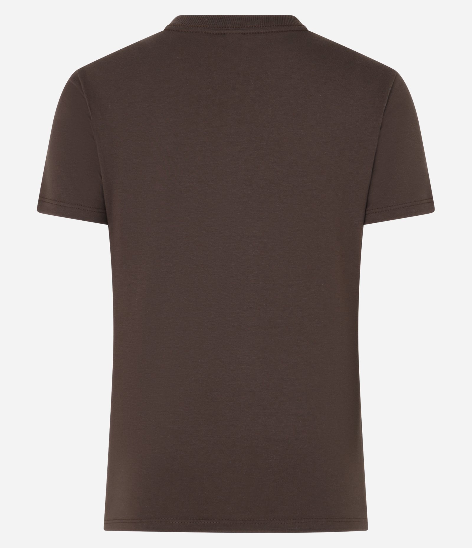 Camiseta Regular Básica em Algodão Marrom 5