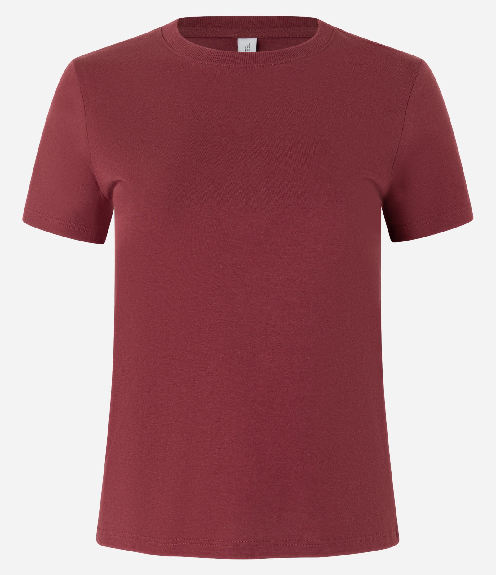 Camiseta Regular Básica em Algodão Bordô 4