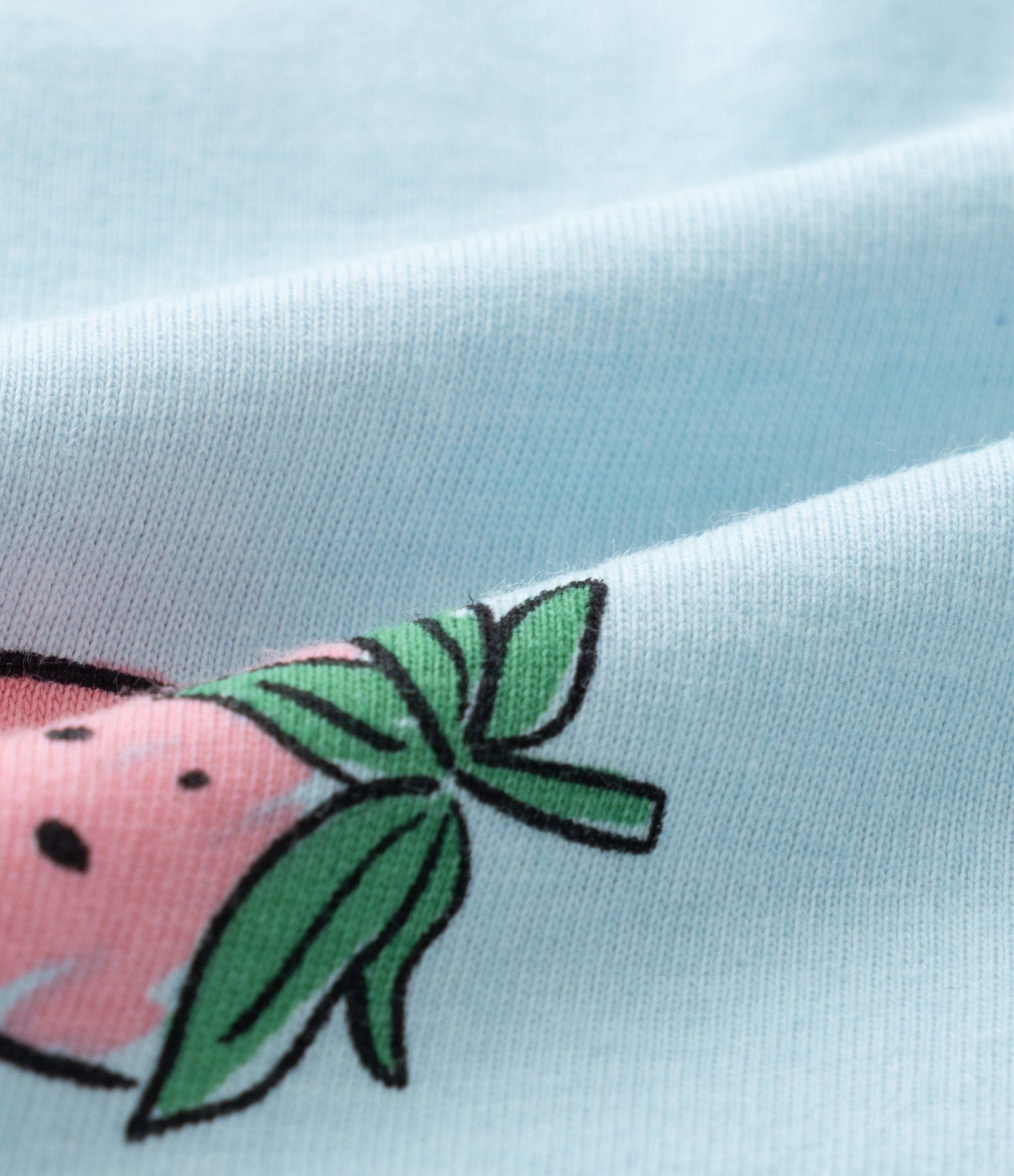 Vestido Infantil com Estampa Morangos - Tam 1 a 6 Anos Azul 4