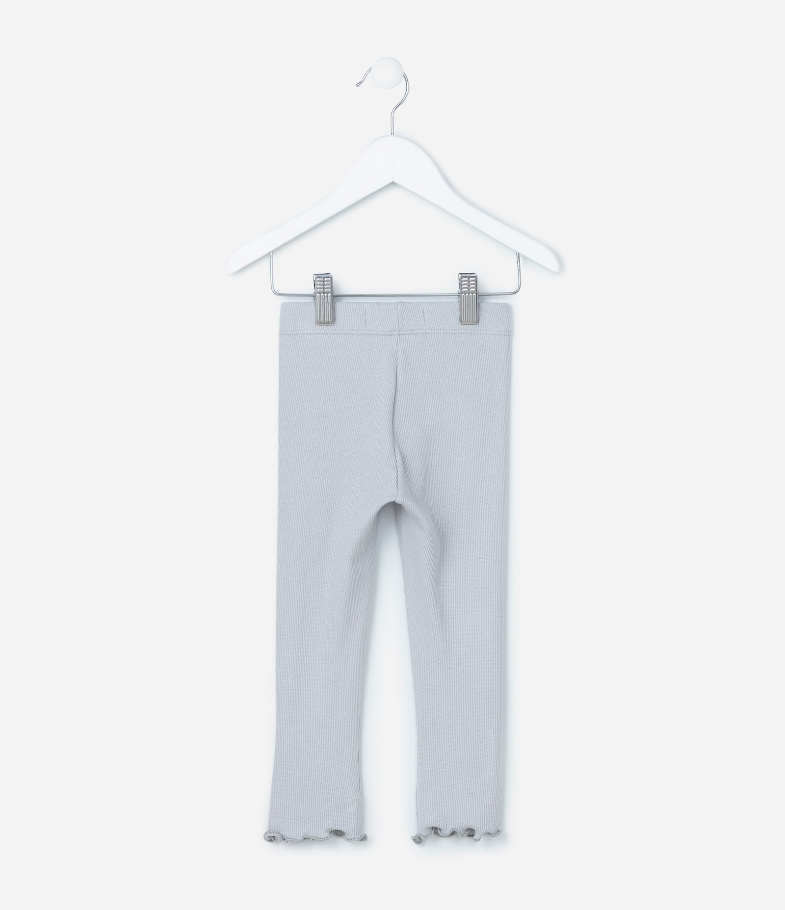 Calça Legging Infantil Canelada com Costura Frufru - Tam 1 a 6 anos Cinza 2