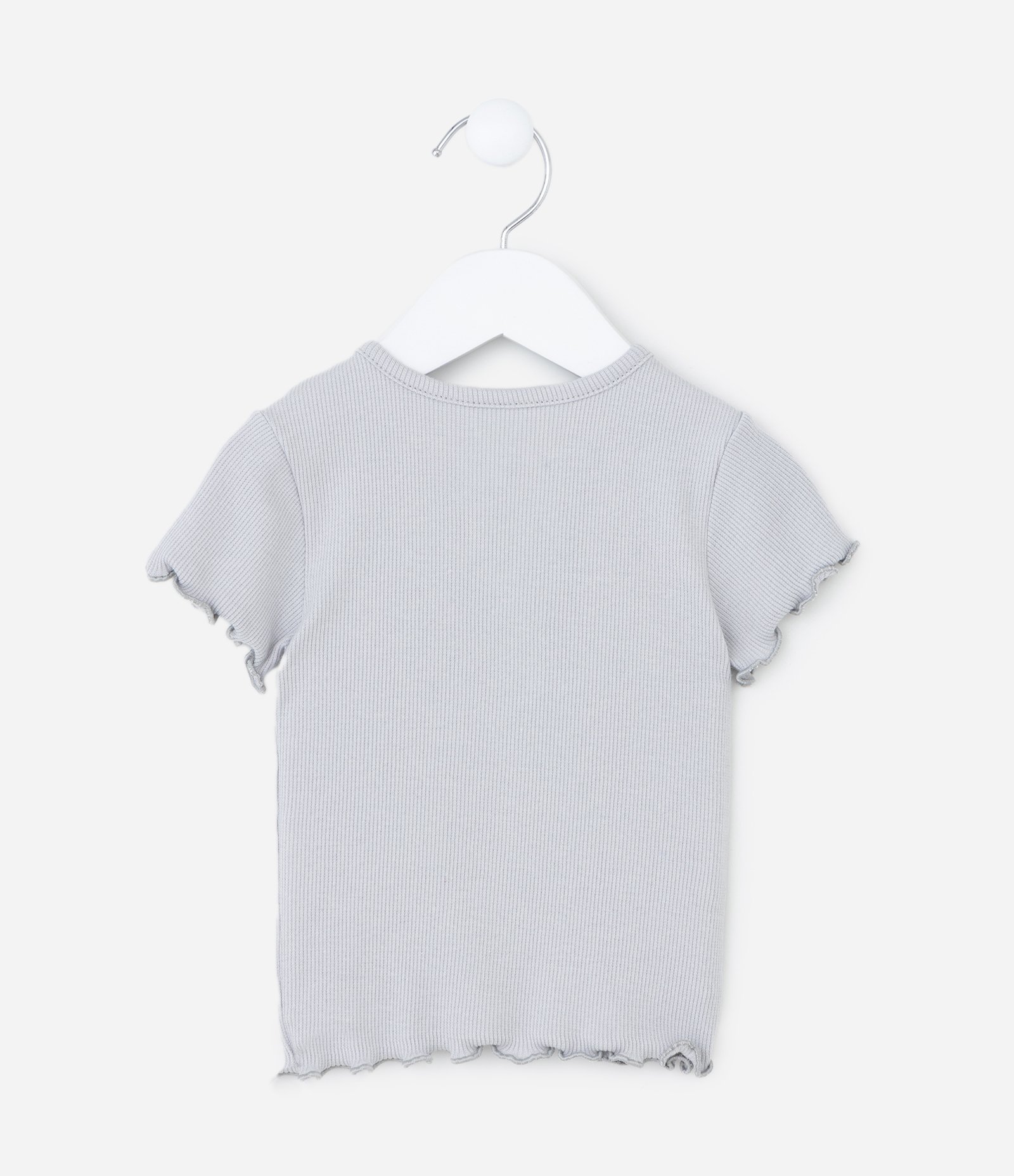 Blusa Infantil Canelada com Estampa Corações - Tam 1 a 6 Anos Cinza 2