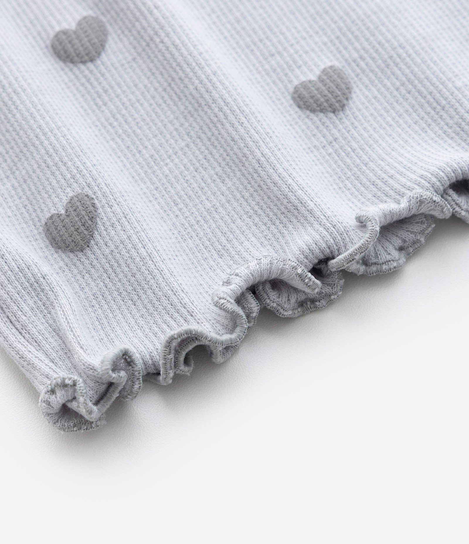 Blusa Infantil Canelada com Estampa Corações - Tam 1 a 6 Anos Cinza 6