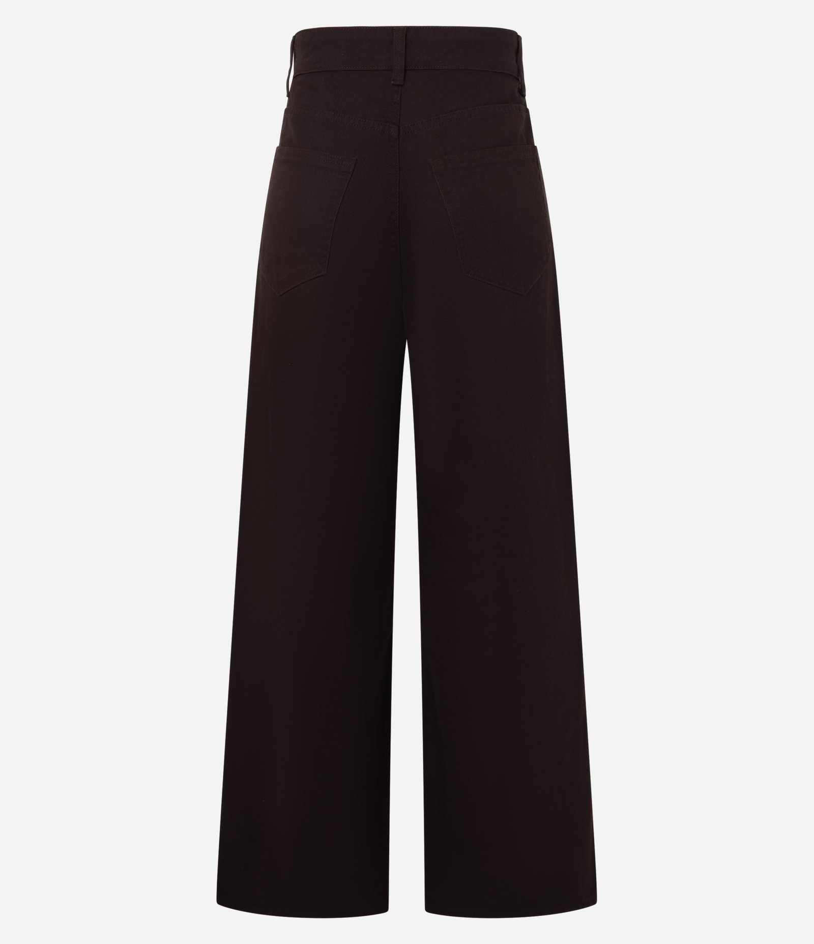 Calça Wide Leg em Sarja com Pespontos Contrastantes Marrom 7