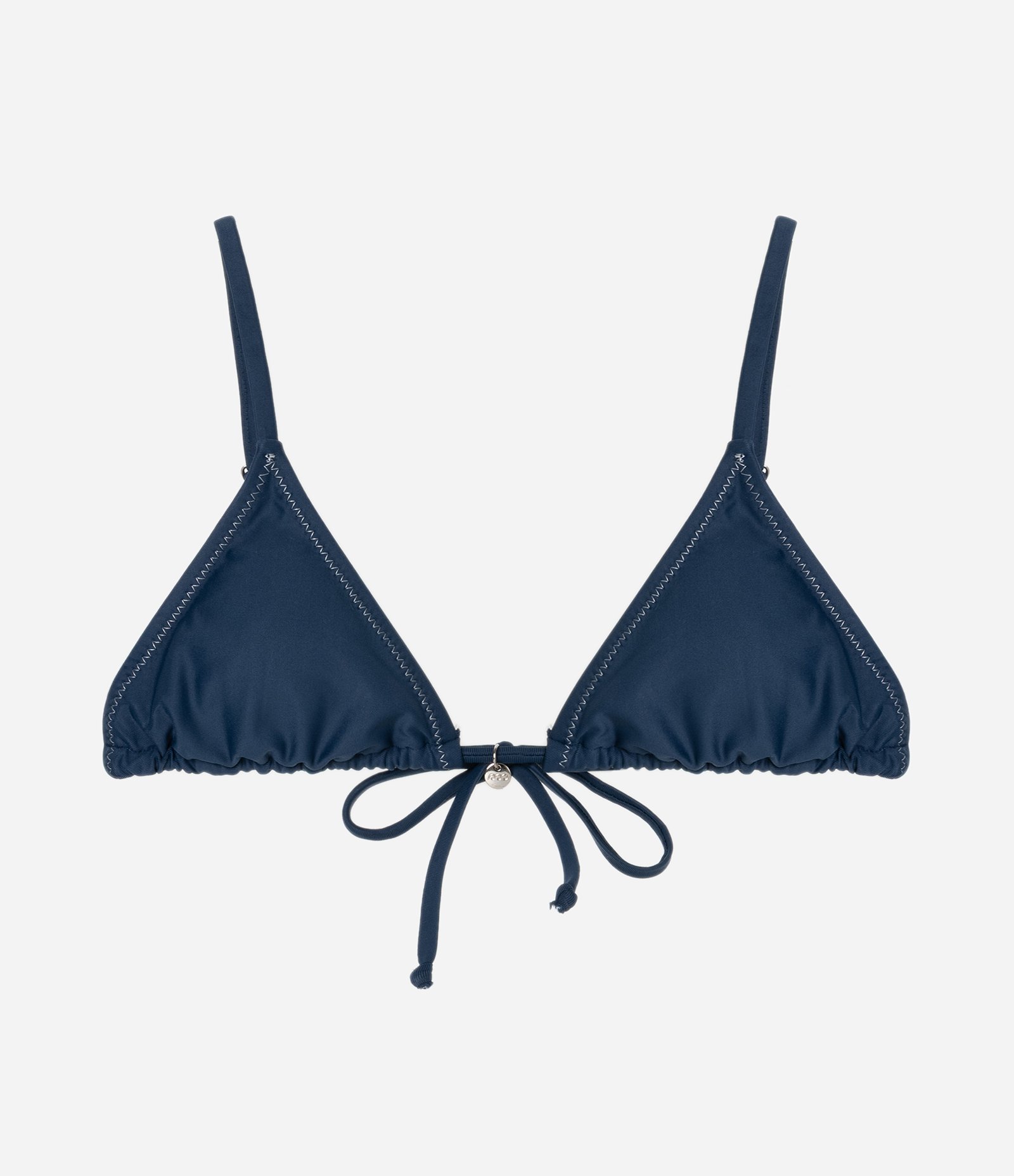 Biquíni Top Cortininha em Microfibra com Pesponto em Fio Metalizado Azul Marinho 5