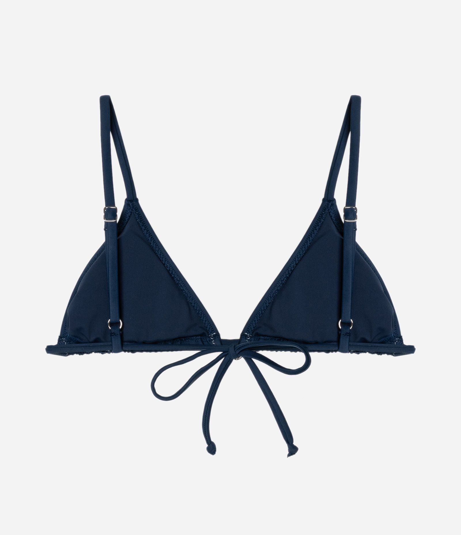 Biquíni Top Cortininha em Microfibra com Pesponto em Fio Metalizado Azul Marinho 6