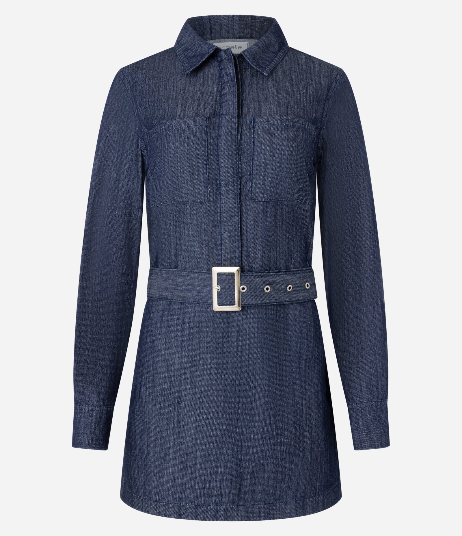 Vestido Curto em Jeans com Cinto e Fivela Azul 5