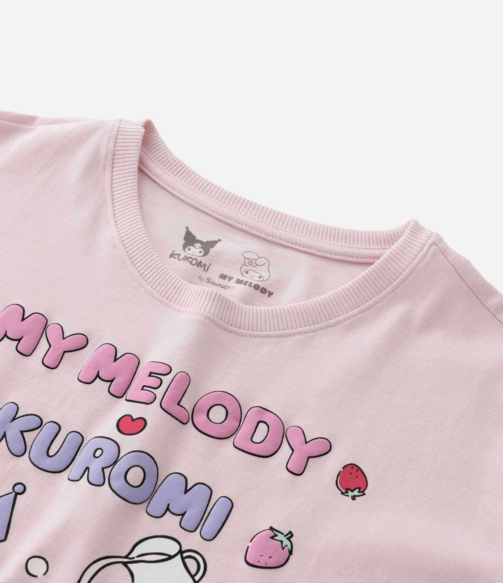 Camiseta Infantil com Estampa My Melody e Kuromi - Tam 5 a 14 Anos Rosa 5