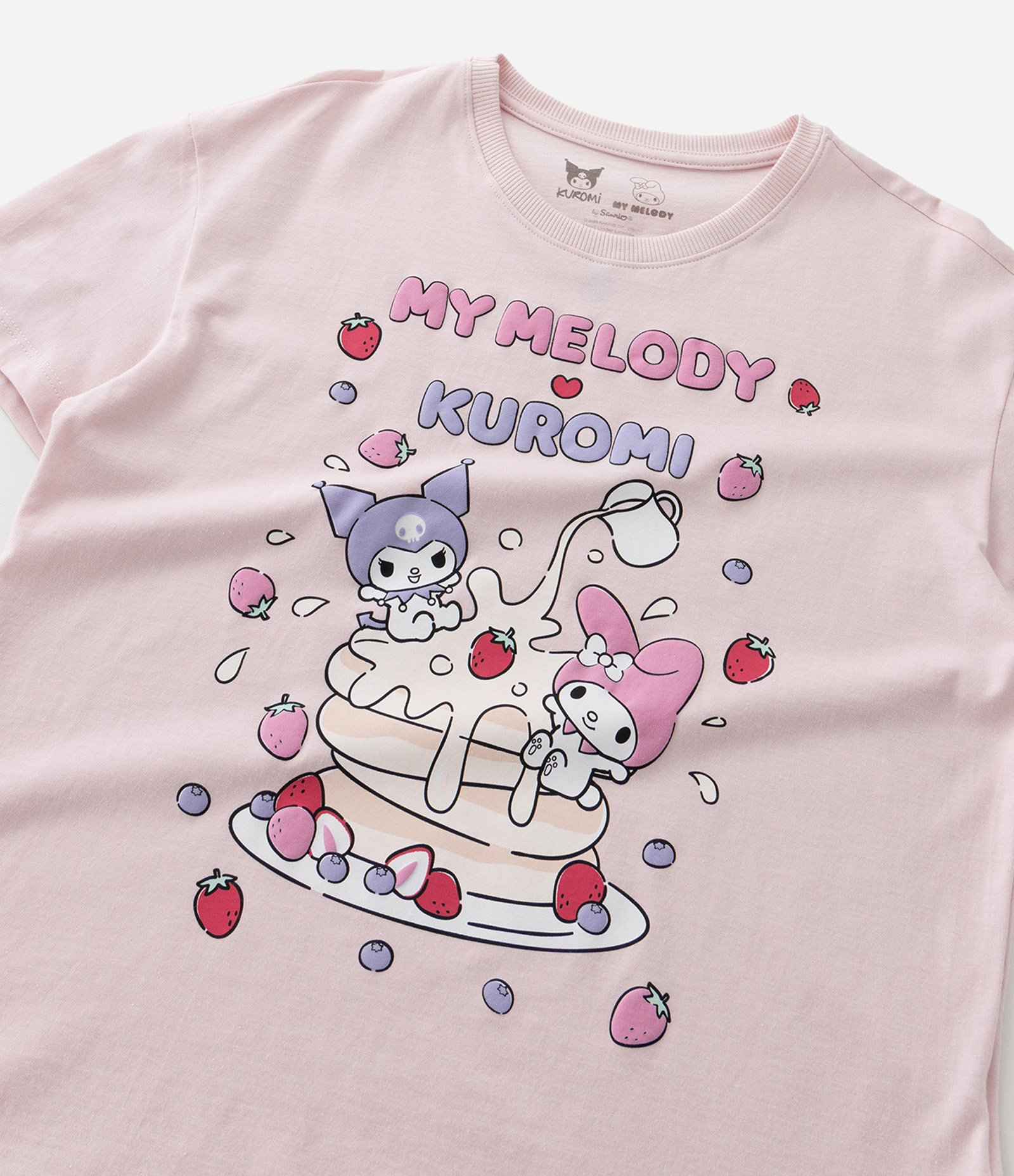 Camiseta Infantil com Estampa My Melody e Kuromi - Tam 5 a 14 Anos Rosa 6