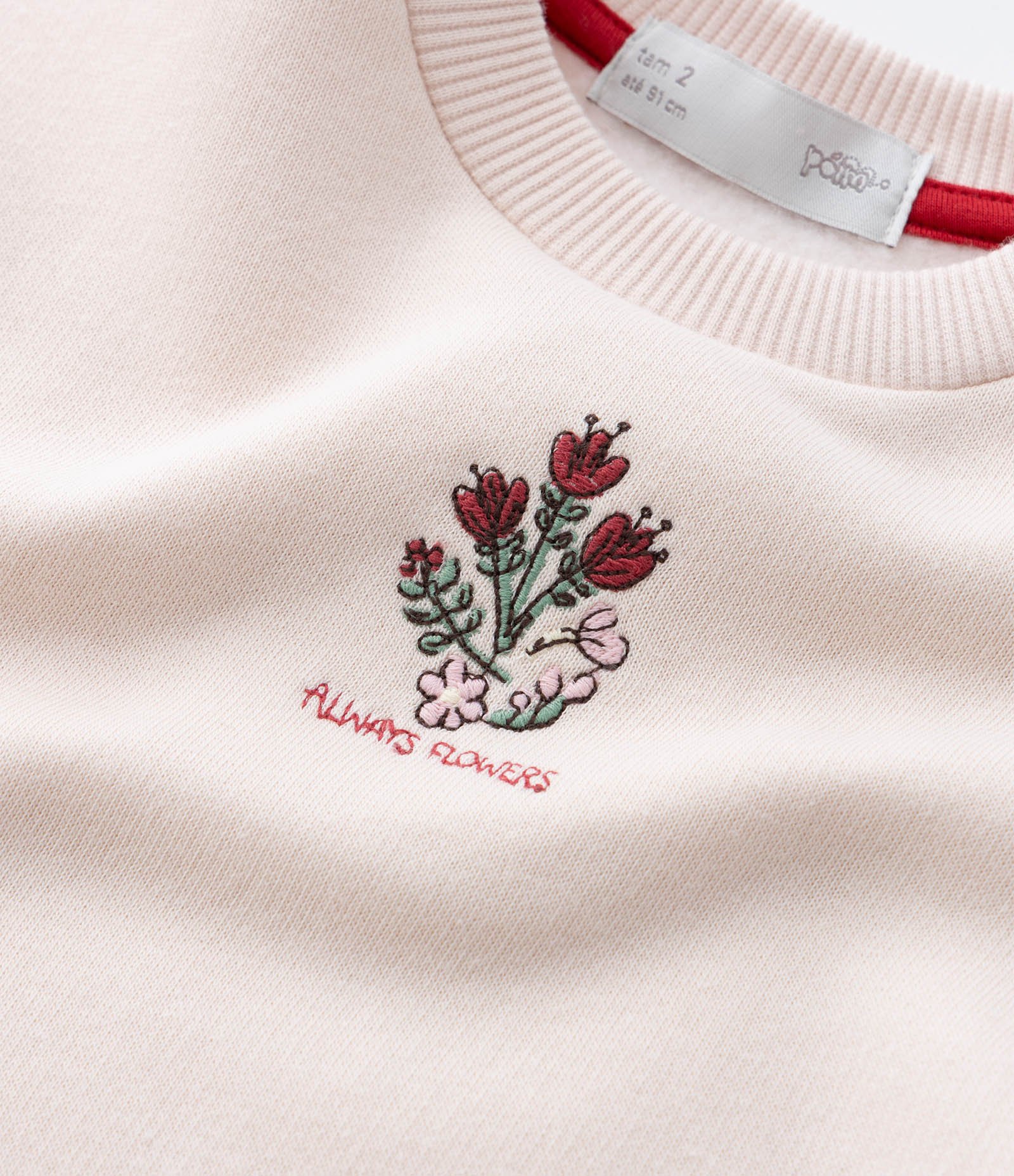 Casaco Infantil com Bordado e Barra com Babado - Tam 1 a 6 Anos Rosa 6