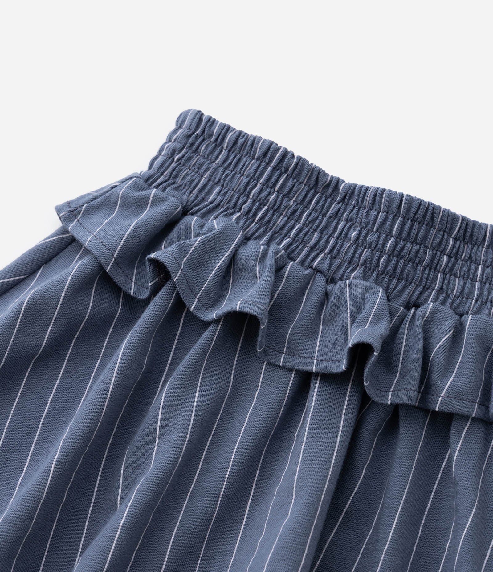 Saia Infantil com Babado e Estampa Risca de Giz - Tam 1 a 6 Anos Cinza 5