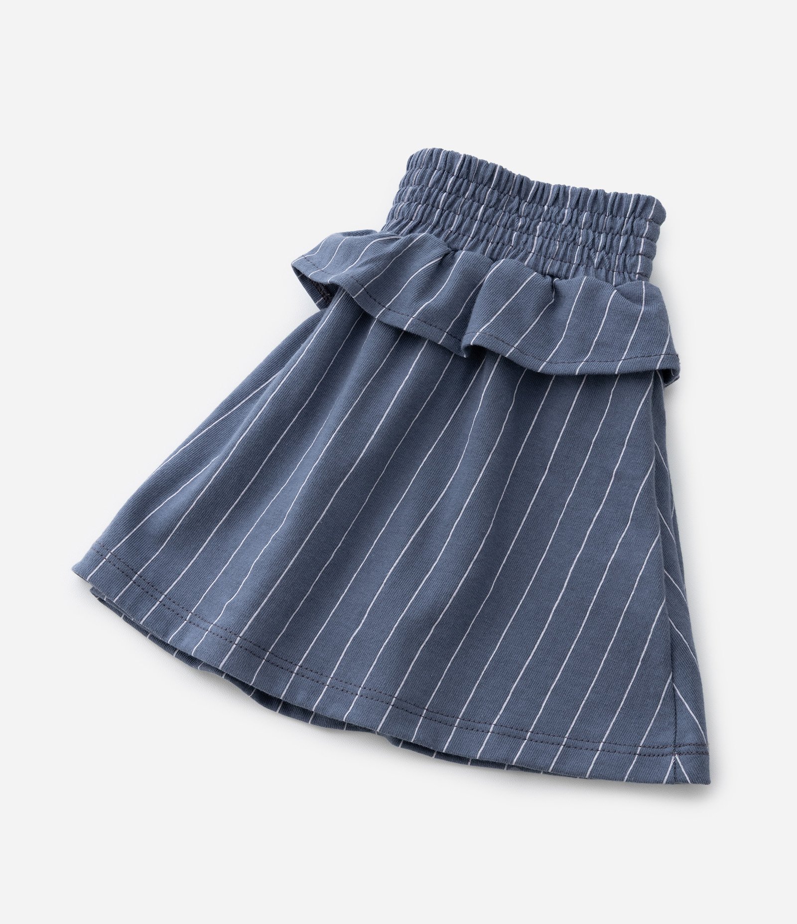 Saia Infantil com Babado e Estampa Risca de Giz - Tam 1 a 6 Anos Cinza 6