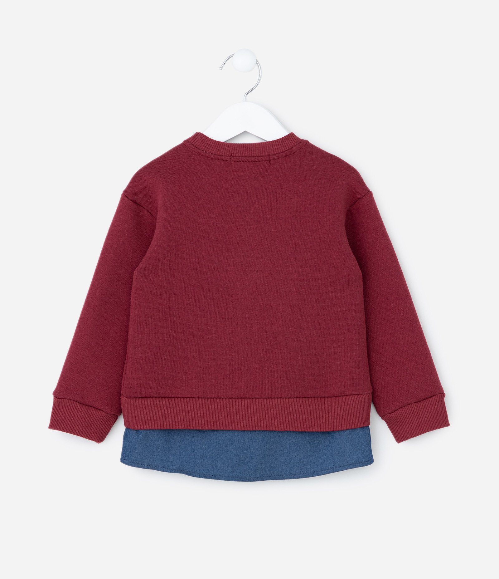 Casaco Infantil em Moletom com Barra Diferenciada - Tam 1 a 6 Anos Vermelho 3