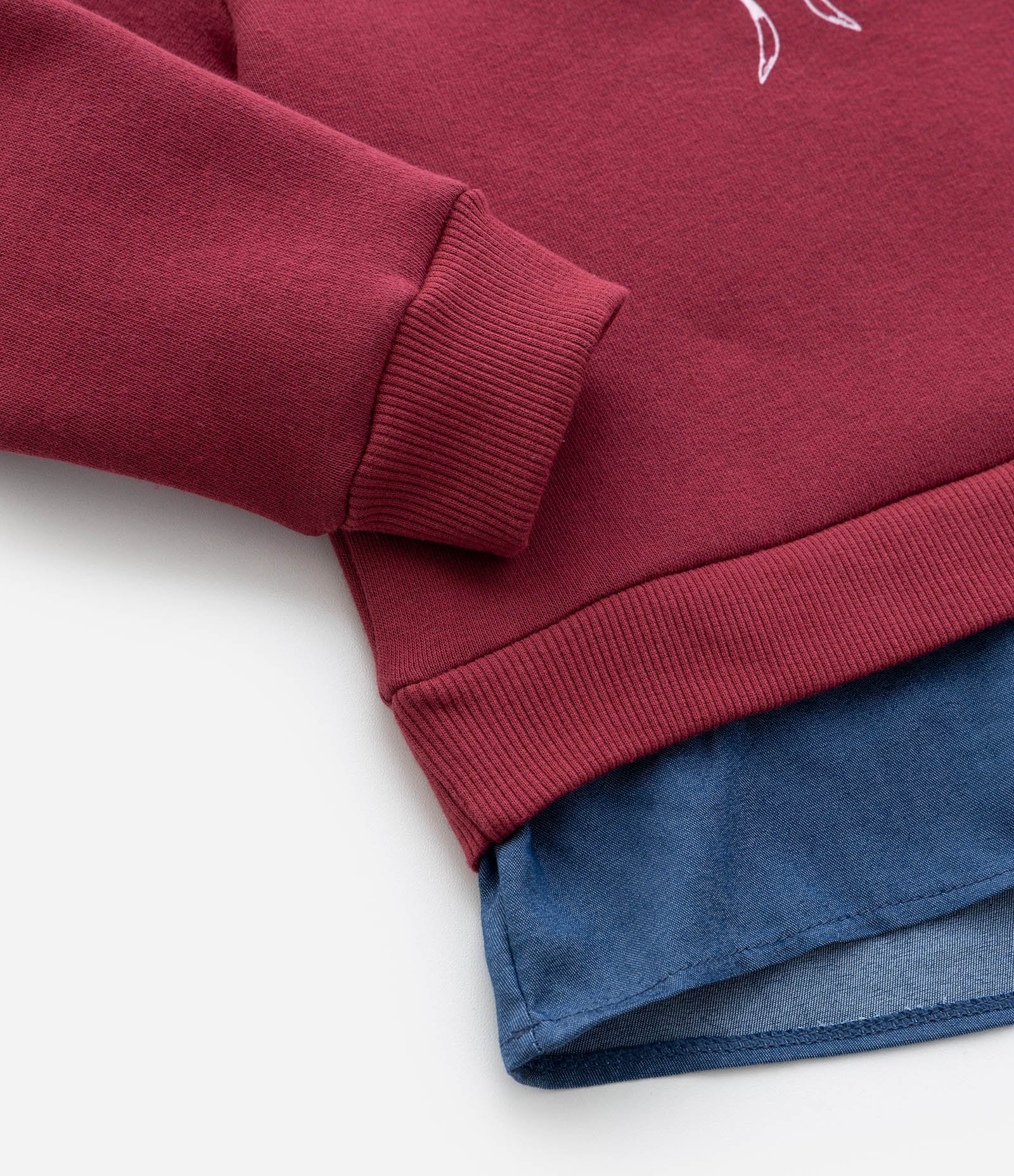 Casaco Infantil em Moletom com Barra Diferenciada - Tam 1 a 6 Anos Vermelho 7