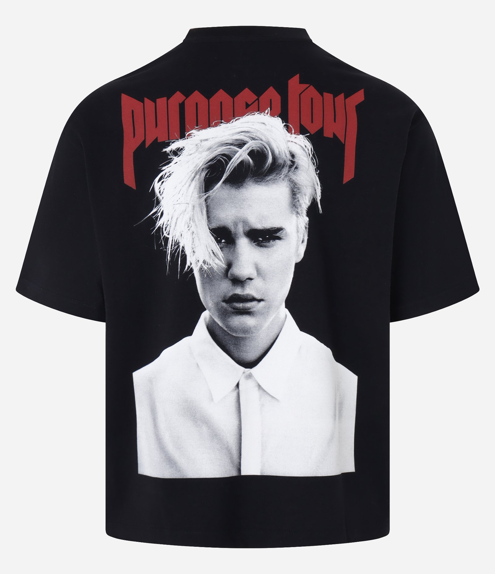 Camiseta Boxy em Malhão com Estampa Justin Bieber Preto 8
