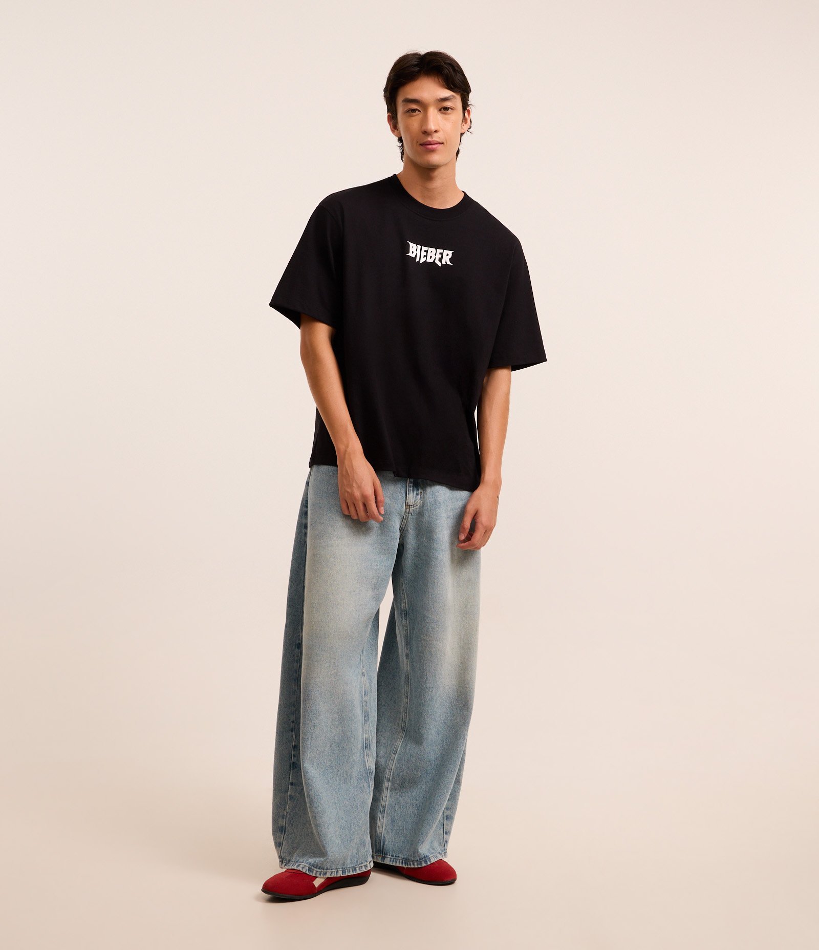 Camiseta Boxy em Malhão com Estampa Justin Bieber Preto 3