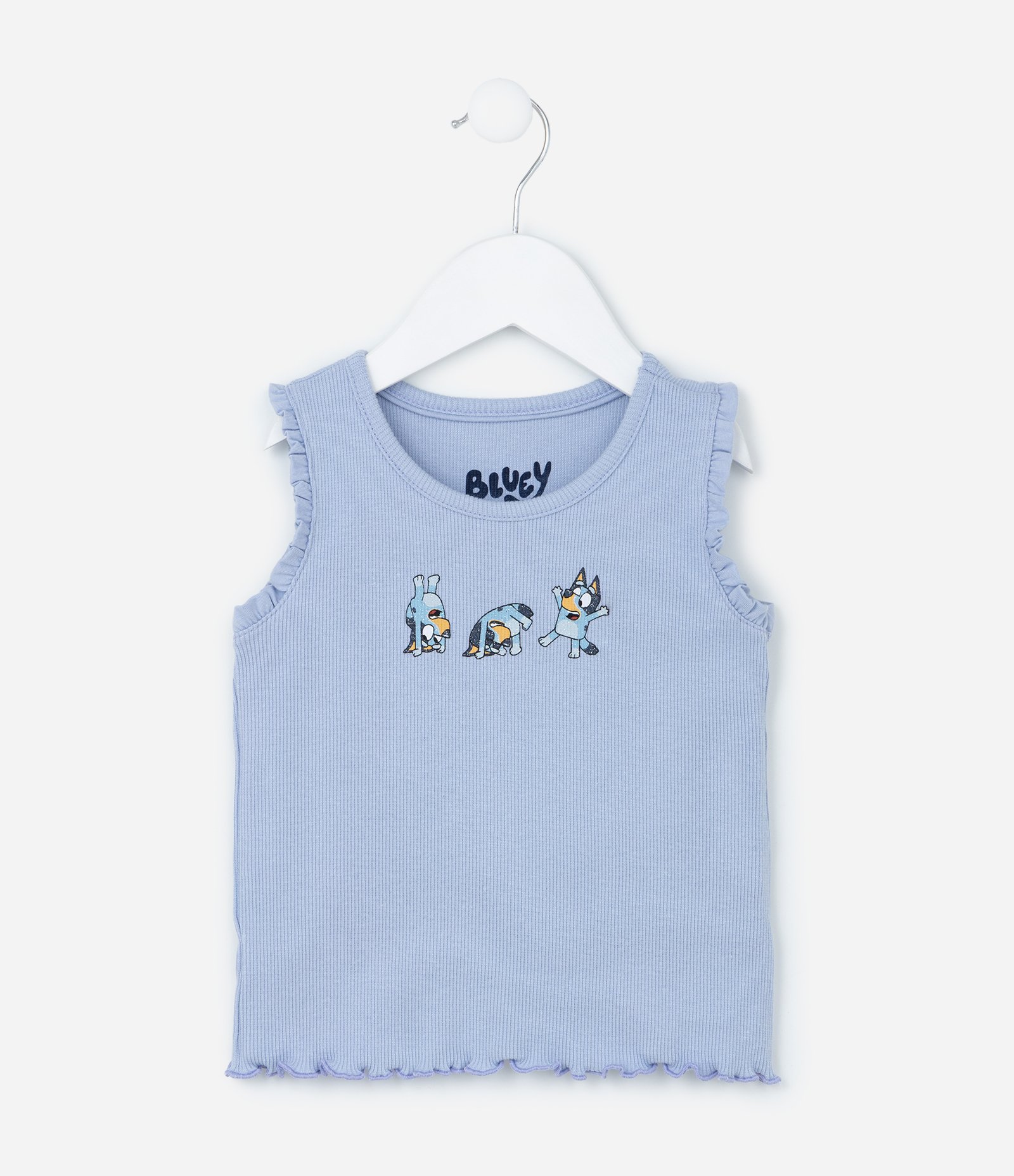 Regata Infantil em Ribana com Estampa Bluey - Tam 1 a 6 Anos Azul 1