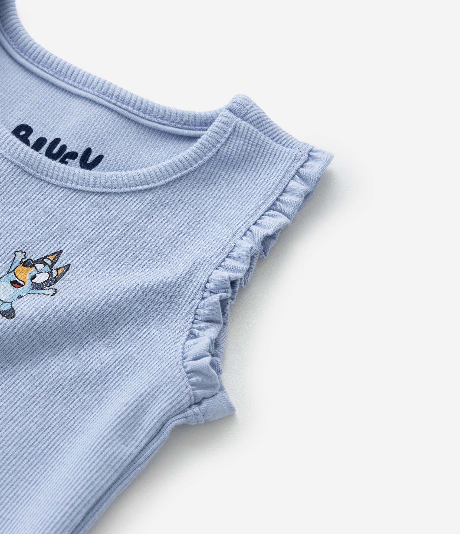 Regata Infantil em Ribana com Estampa Bluey - Tam 1 a 6 Anos Azul 5