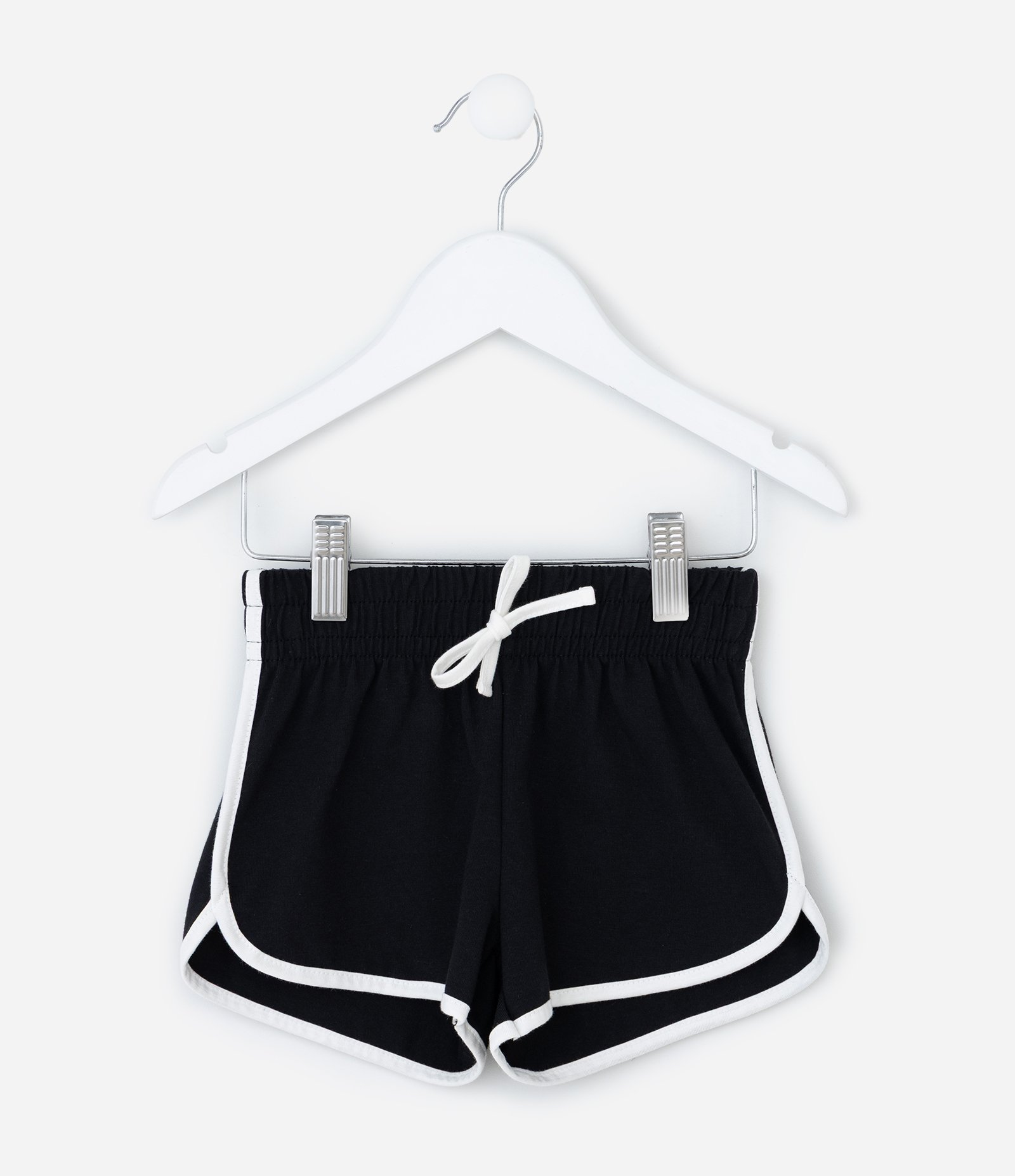 Short Runner Infantil com Detalhes Contrastantes - Tam 1 a 6 Anos Preto 1