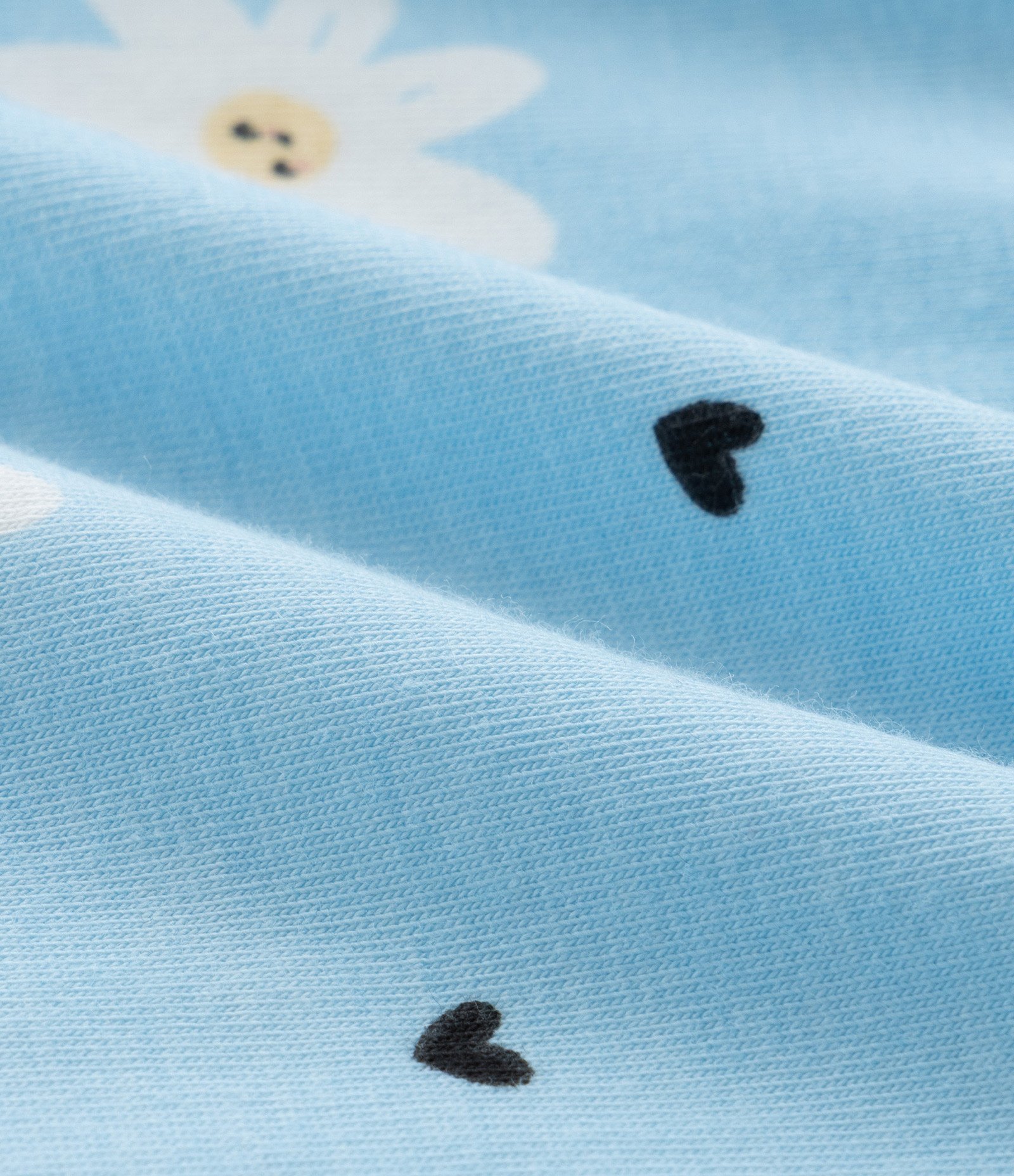 Short Infantil com Estampa de Margaridas e Corações - Tam 1 A 5 Anos Azul 4