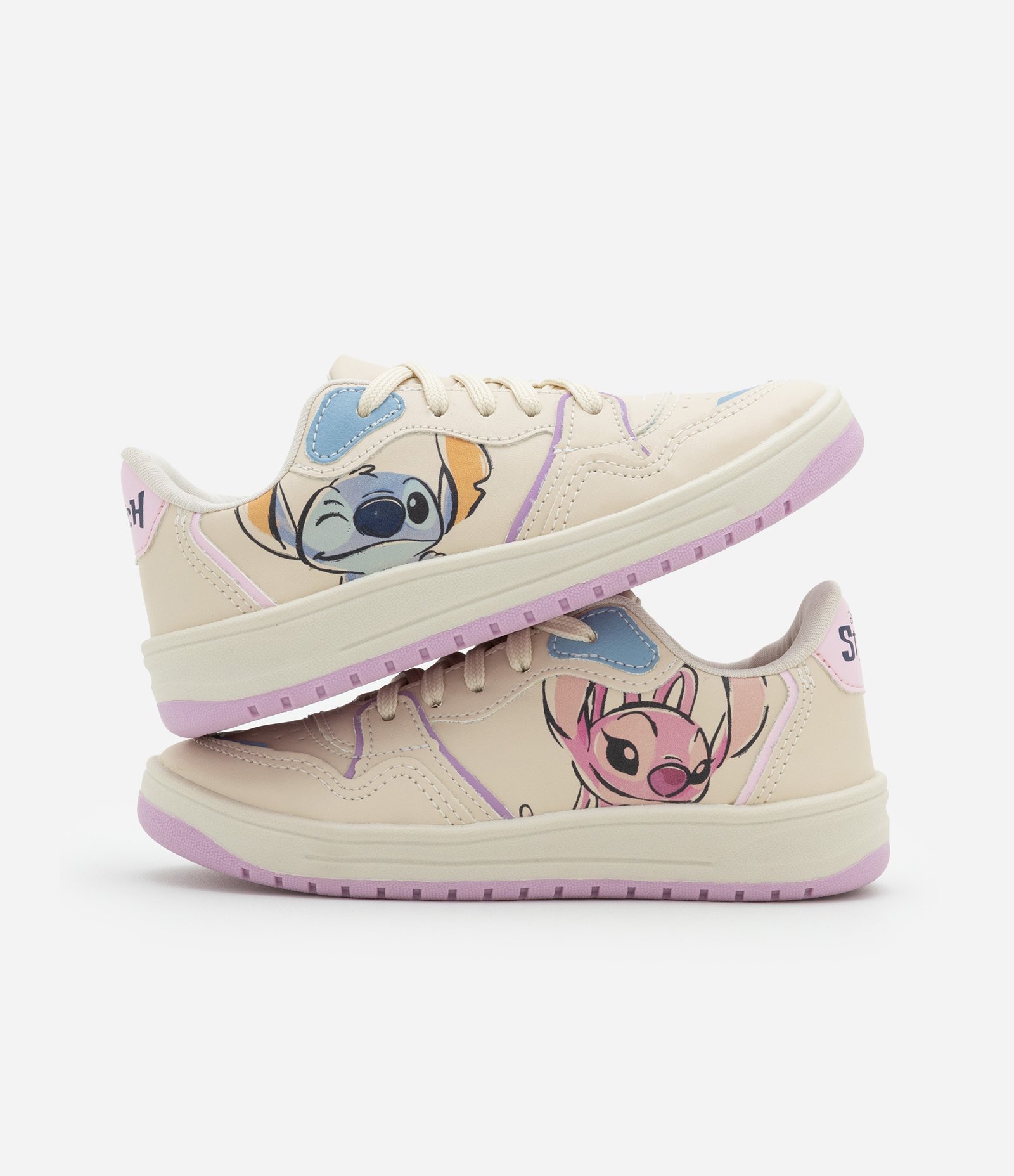 Tênis Infantil com Estampa Stitch e Angel - Tam 28 a 34 Off White 1