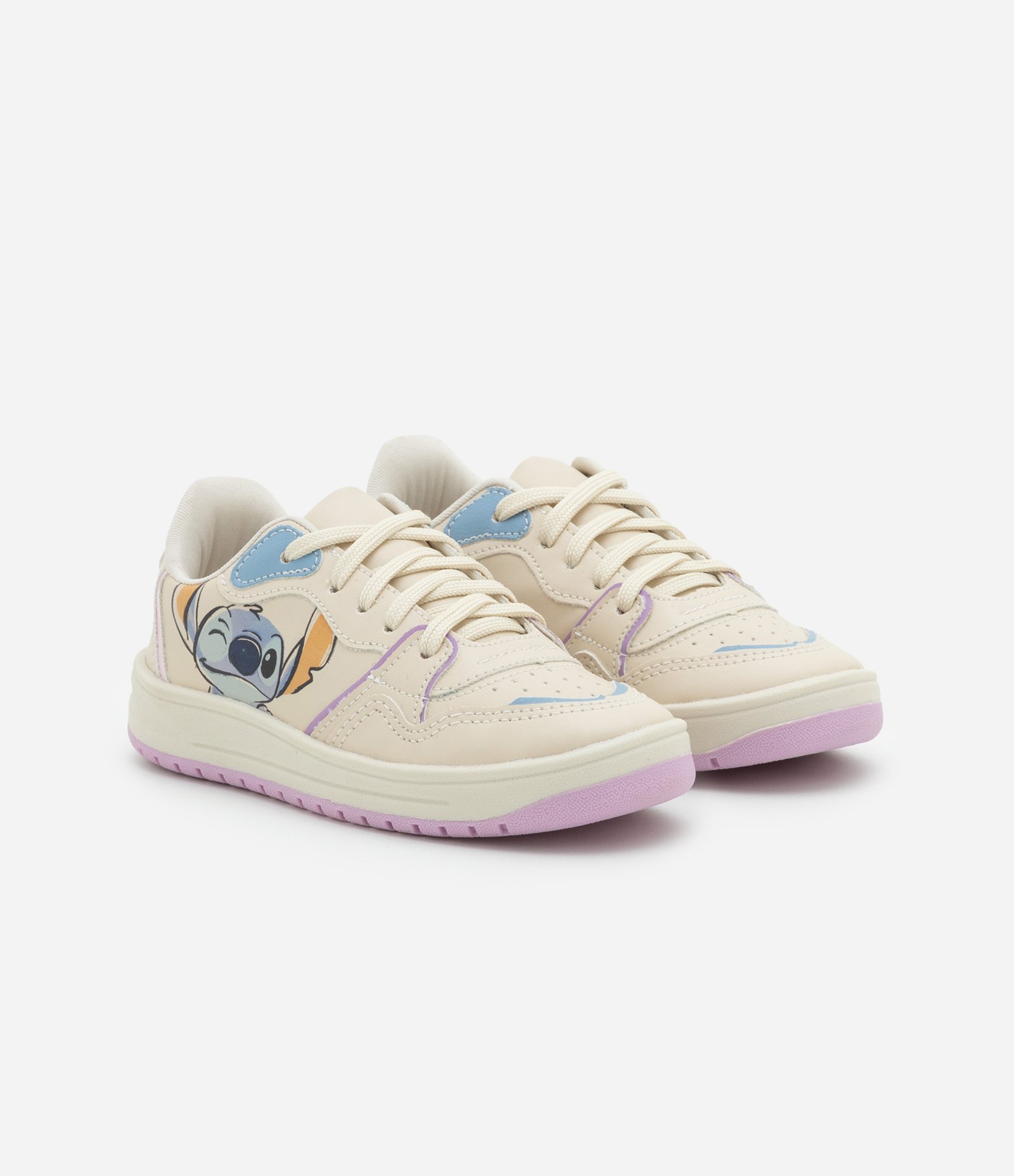 Tênis Infantil com Estampa Stitch e Angel - Tam 28 a 34 Off White 7