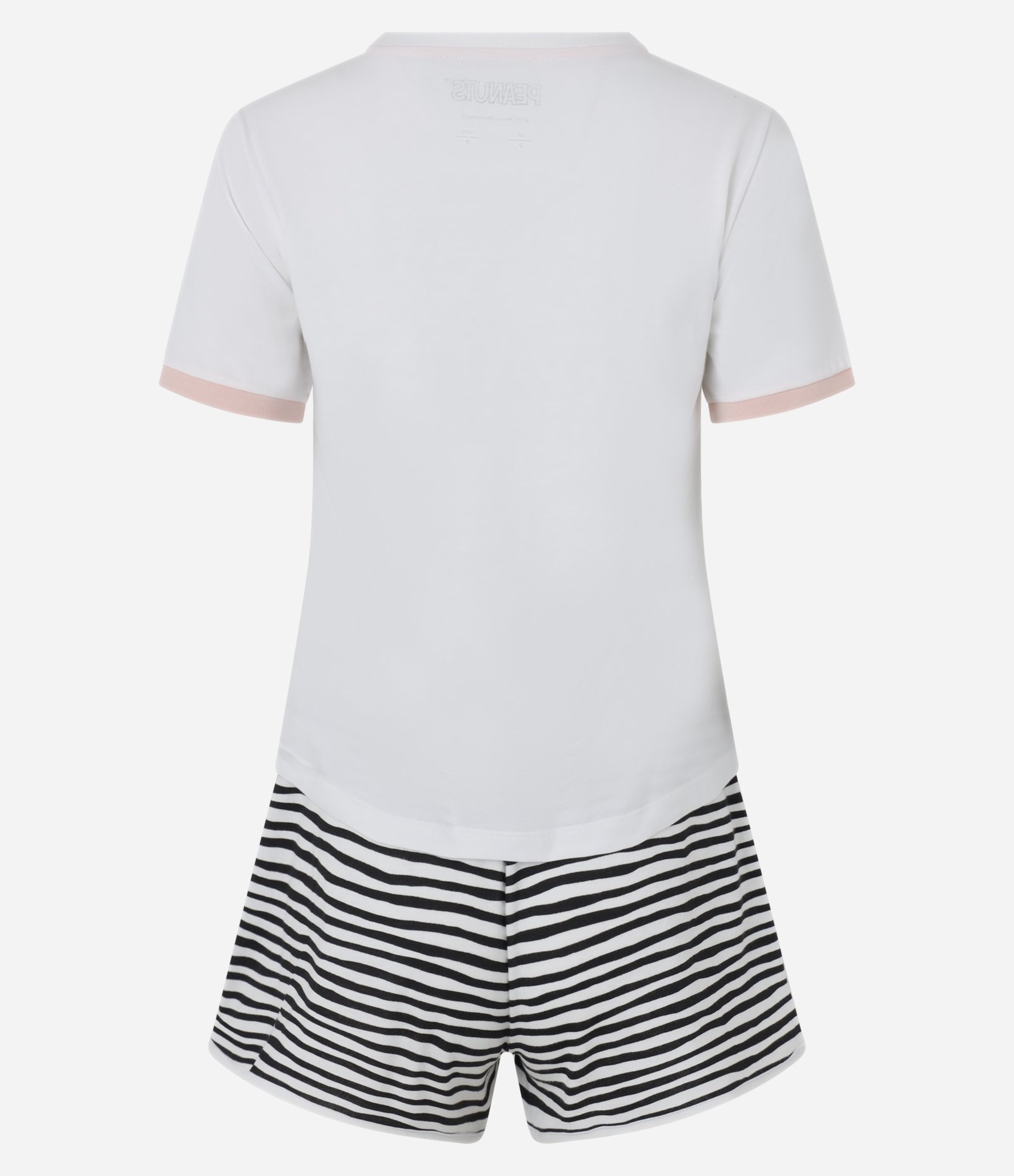 Pijama Short Doll em Algodão com Estampa Snoopy e Short Listrado Branco/Preto 5