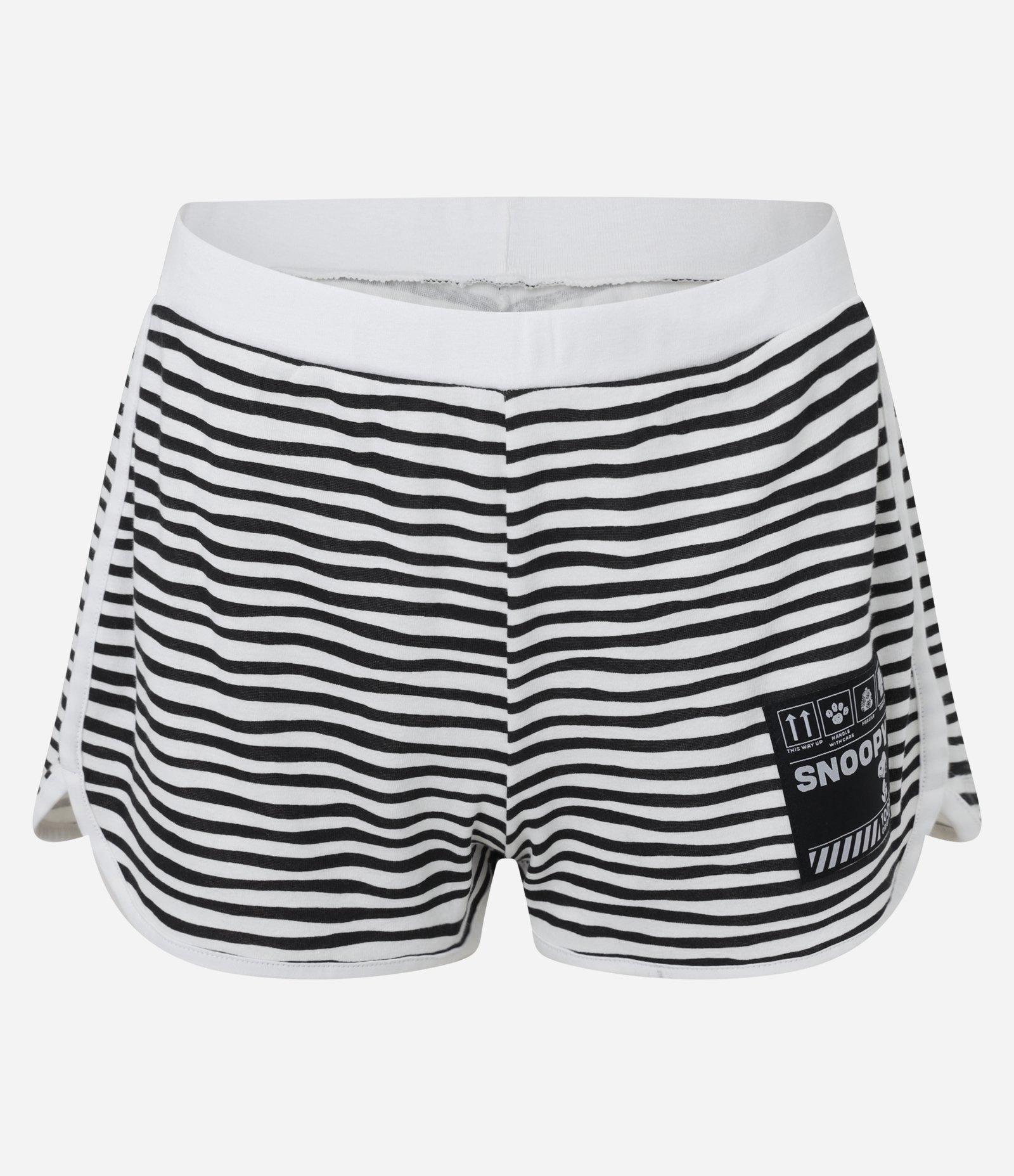 Pijama Short Doll em Algodão com Estampa Snoopy e Short Listrado Branco/Preto 6