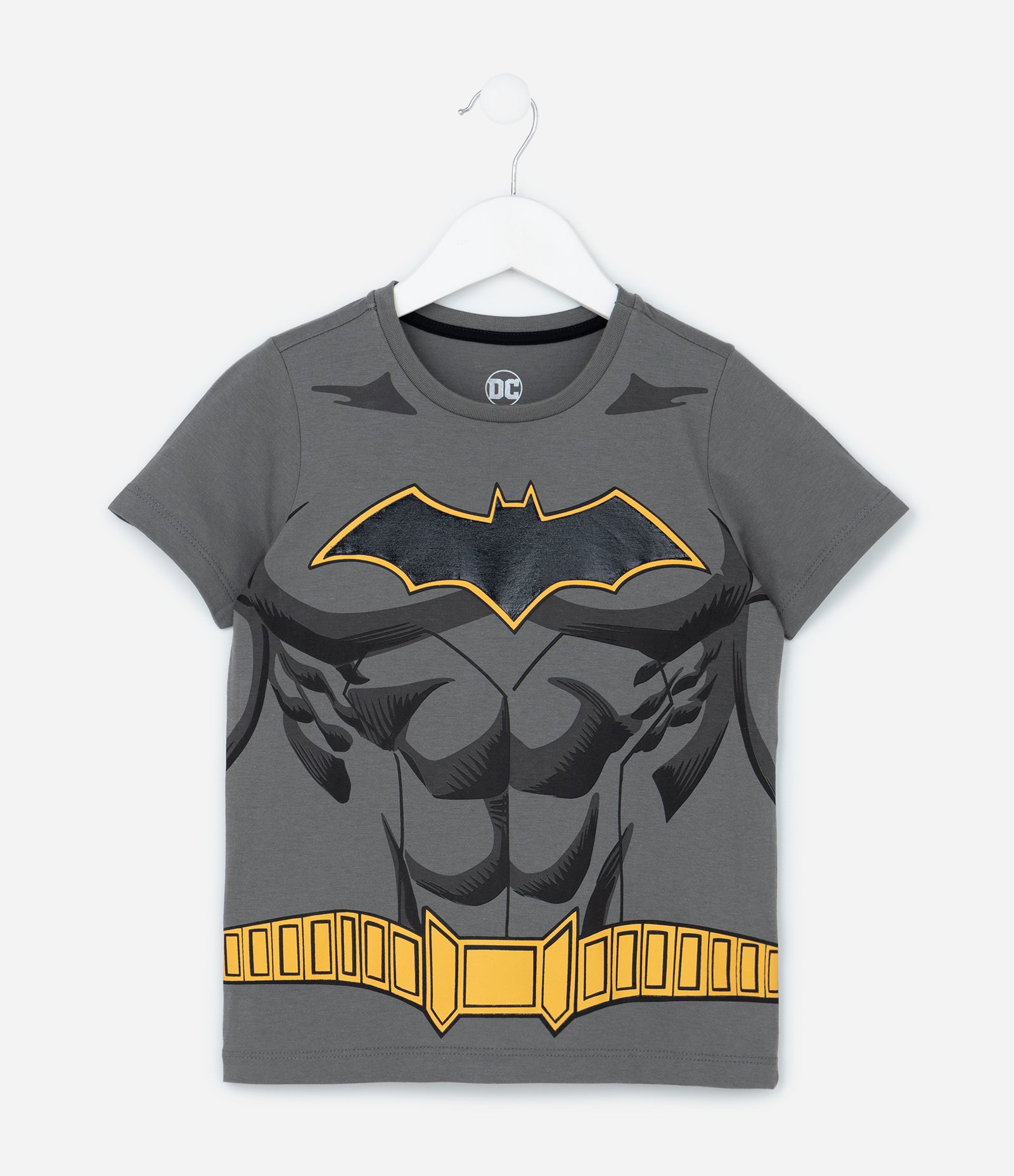 Pijama Curto Infantil com Estampa Batman - Tam 3 a 8 Anos Cinza/Preto 2
