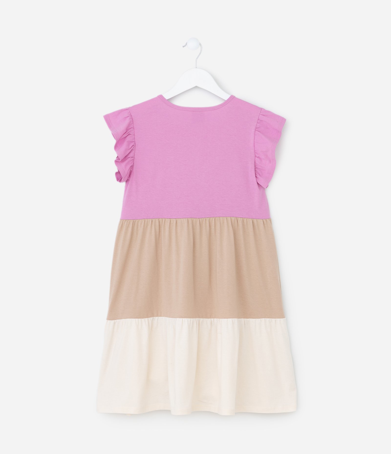 Vestido Marias Infantil com Babadinhos - Tam 5 a 14 Anos Rosa/Marrom/Bege 2