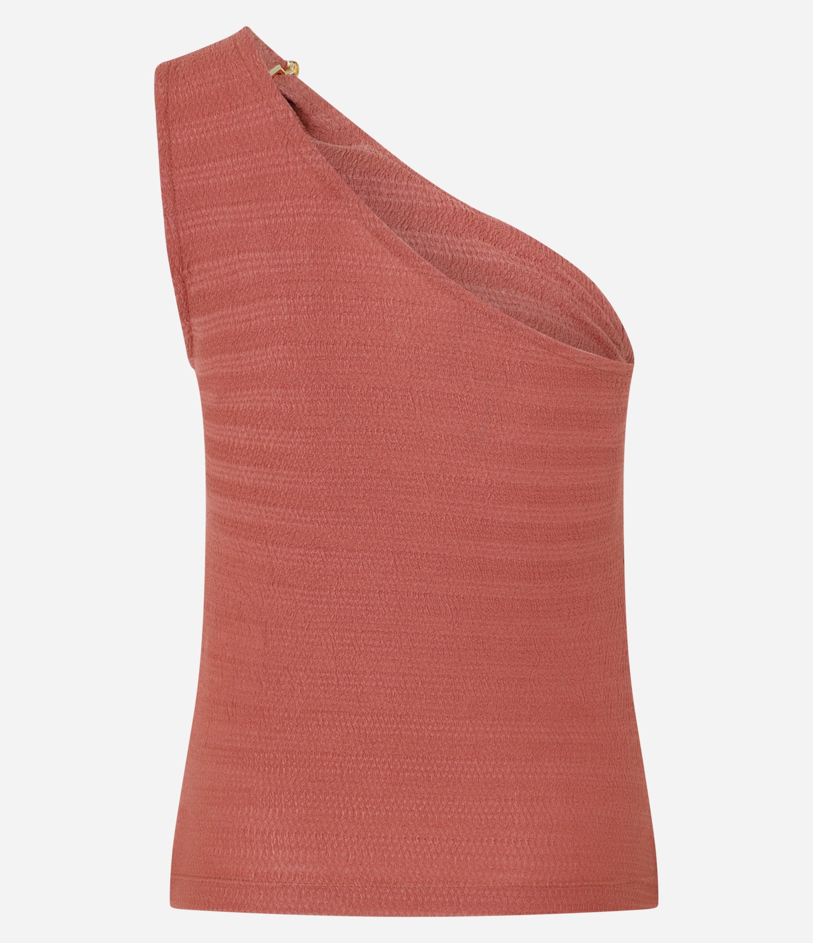Blusa Texturizada com Um Ombro Só e Aviamento em Metal Laranja 5