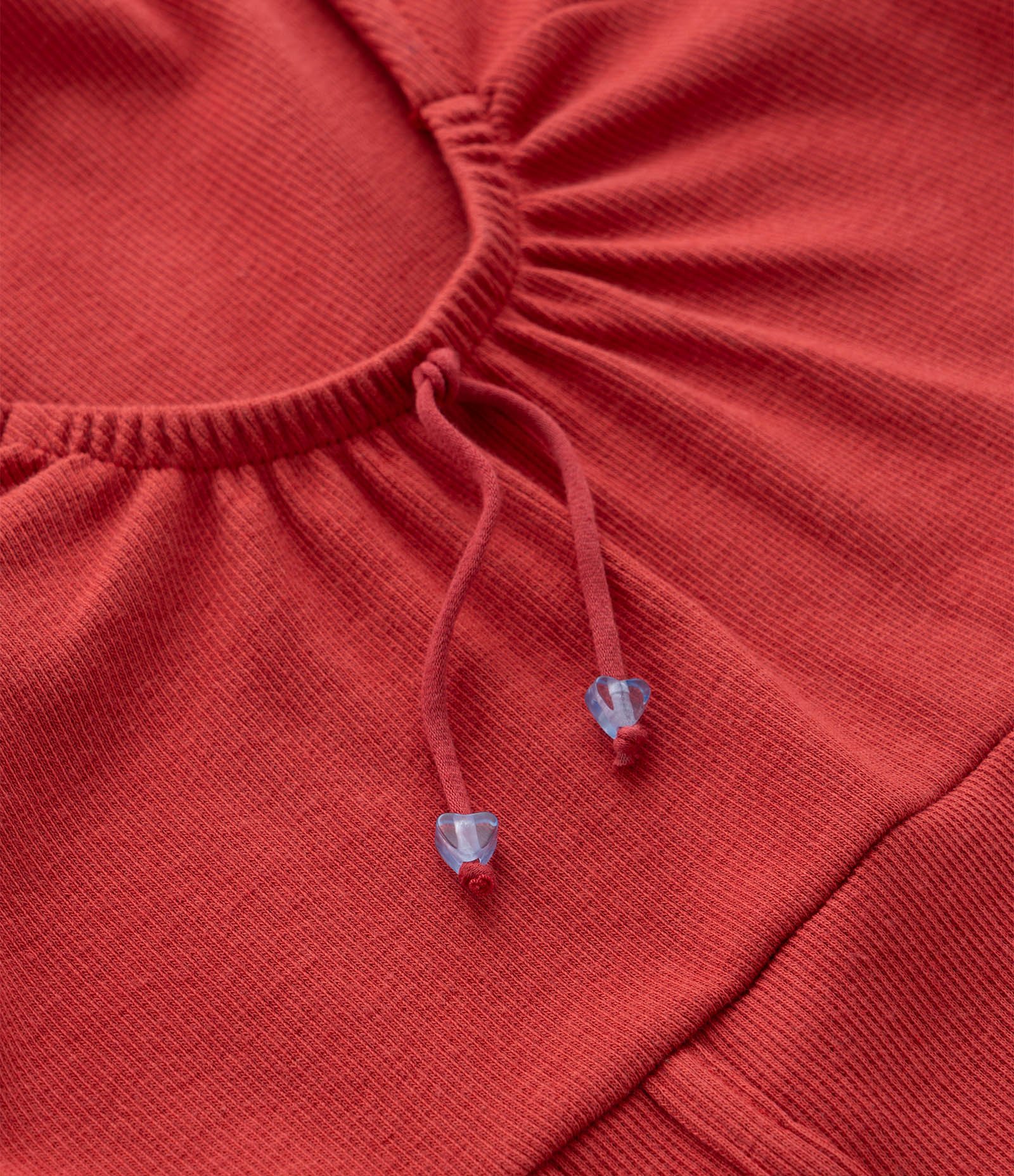 Blusa Infantil em Ribana com Pingente de Coração - Tam 5 A 14 Anos Vermelho 6