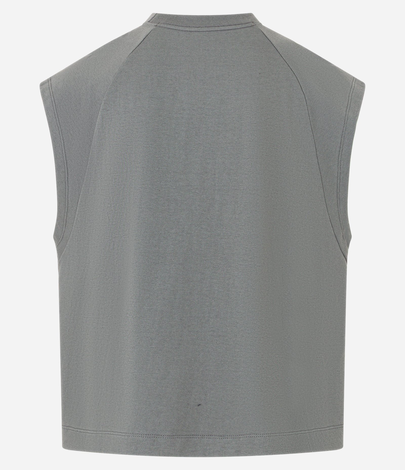 Regata Boxy em Malhão com Gola Raglan Cinza 2