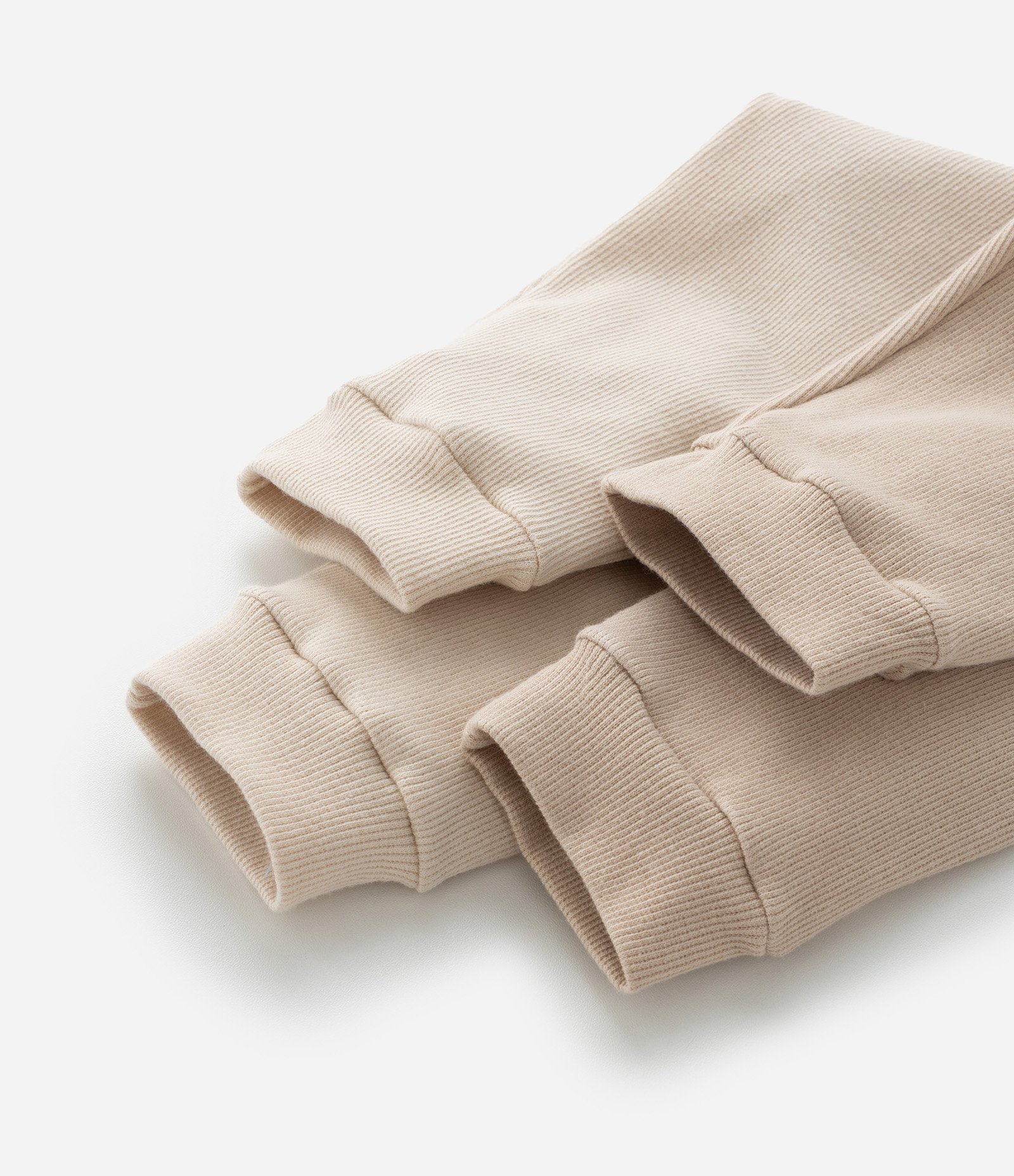 Kit 02 Calças Infantis em Ribana com Cós Dobrado - Tam RN a 18 meses Bege 4